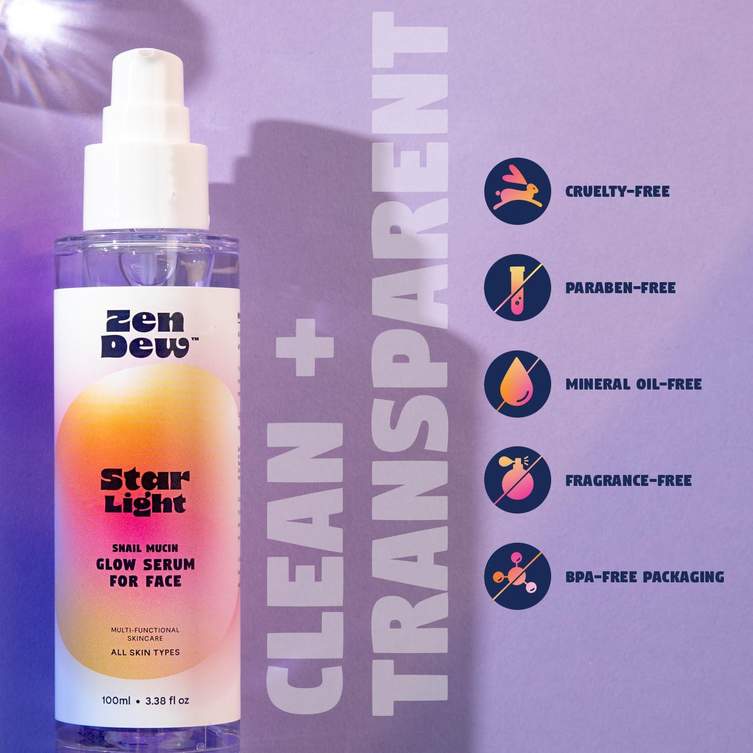 Suero Facial Zen Dew Mucina de Caracol 100 ml - Hidratante y Calmante