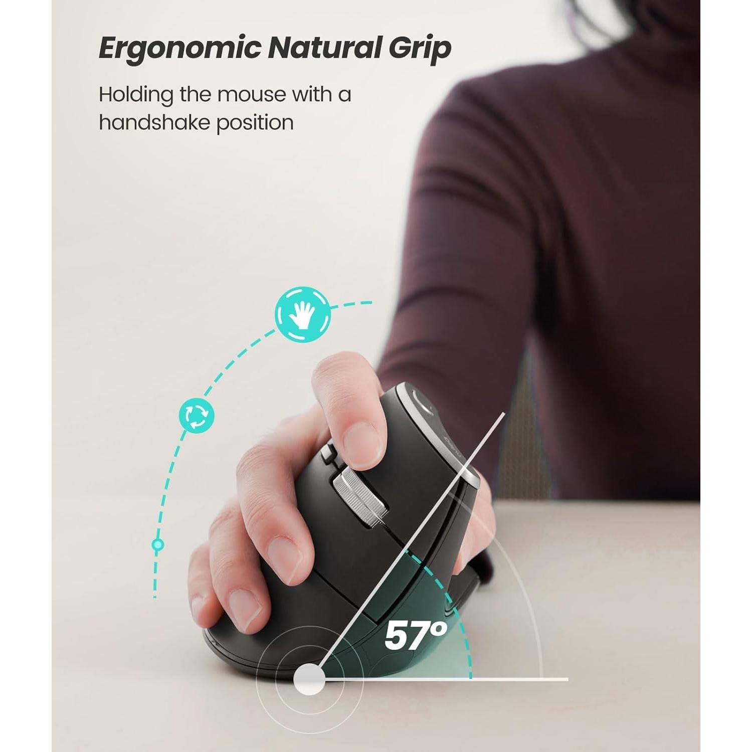 Ratón Vertical Inalámbrico Nulea M510 Ergonómico 3 DPI