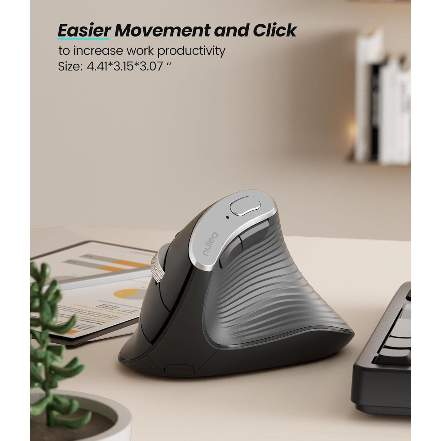 Ratón Vertical Inalámbrico Nulea M510 Ergonómico 3 DPI