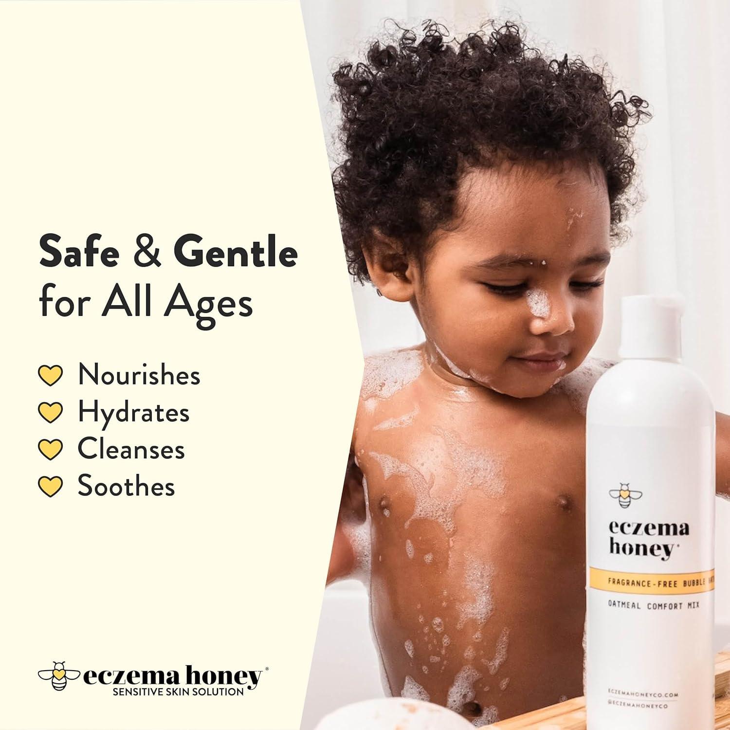 Baño de Burbuja de Avena Eczema Honey 340g - Gel de Ducha Sin Fragancia