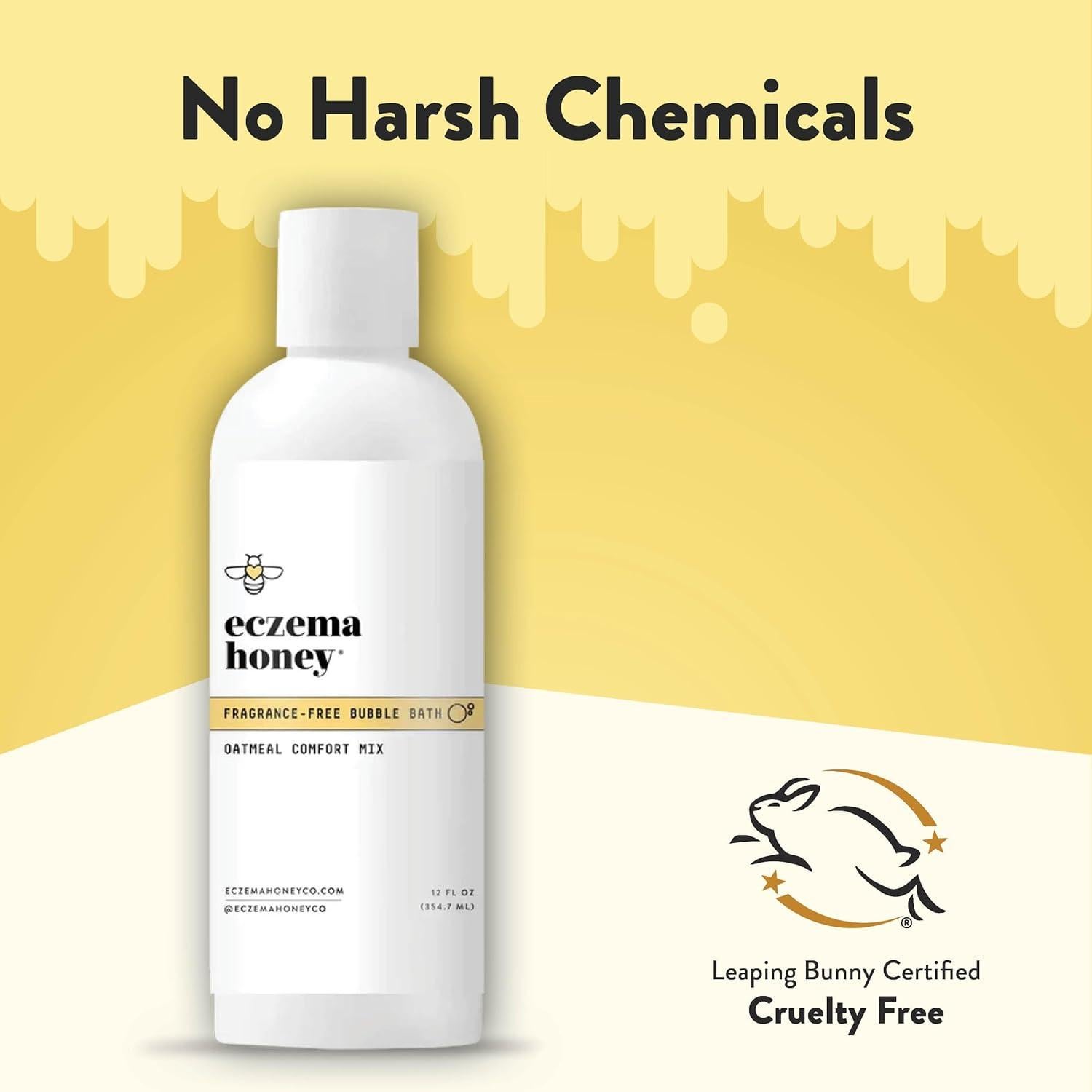 Baño de Burbuja de Avena Eczema Honey 340g - Gel de Ducha Sin Fragancia