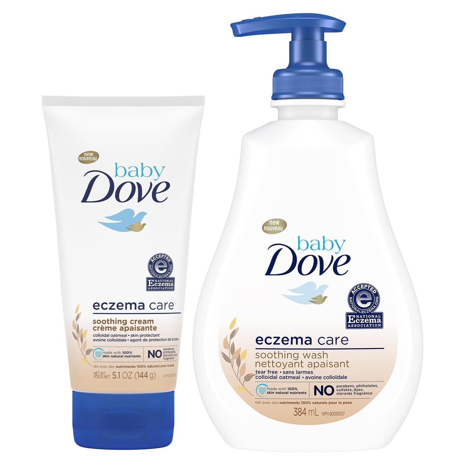 Paquete Cuidado Piel Bebé Dove - Jabón Calmante y Crema Eccema