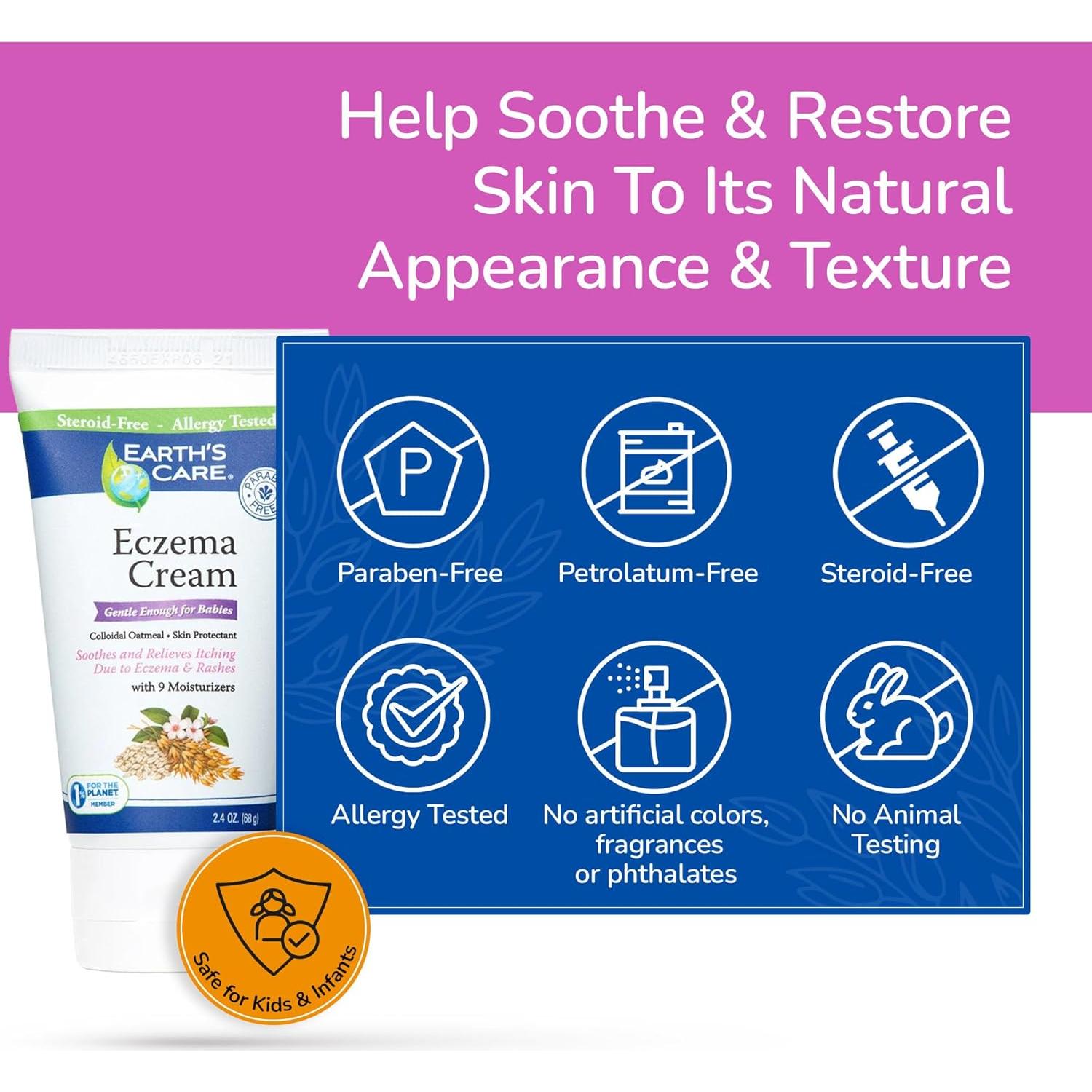 Crema para Eczema Earth's Care 68g - Avena Coloidal y 9 Hidratantes