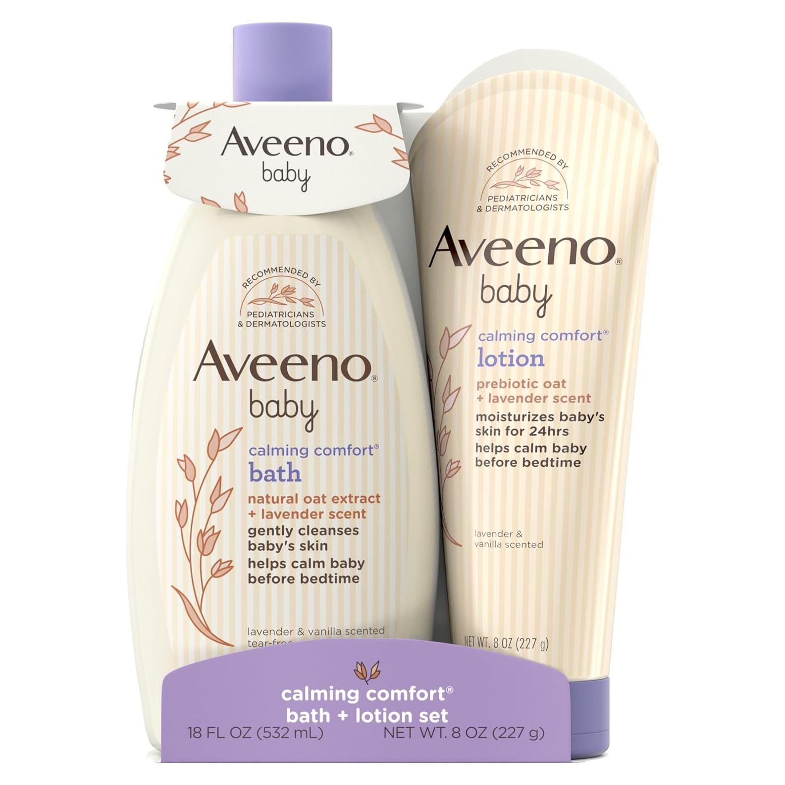 Set de Baño y Loción Calmante Aveeno Baby 2 Piezas
