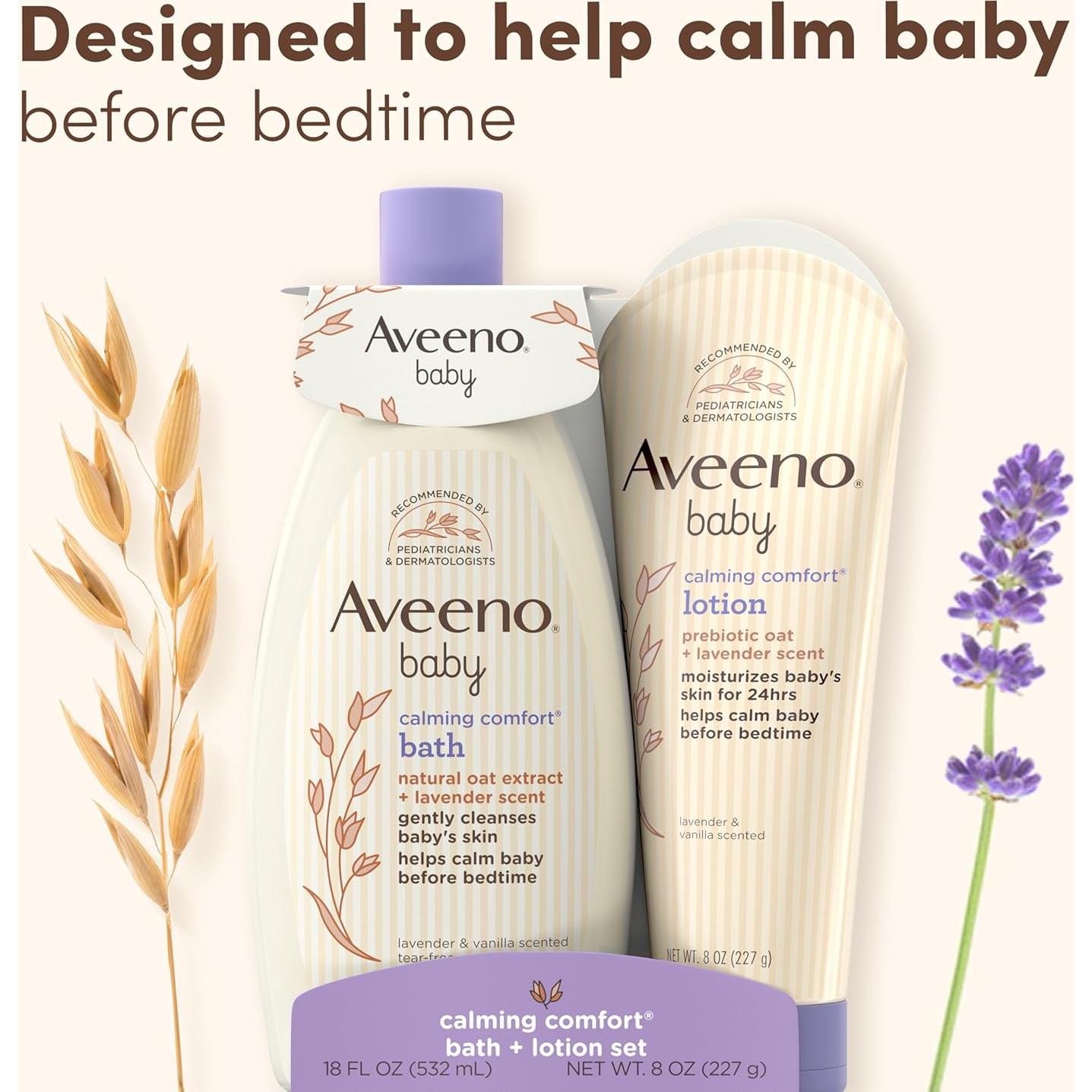 Set de Baño y Loción Calmante Aveeno Baby 2 Piezas