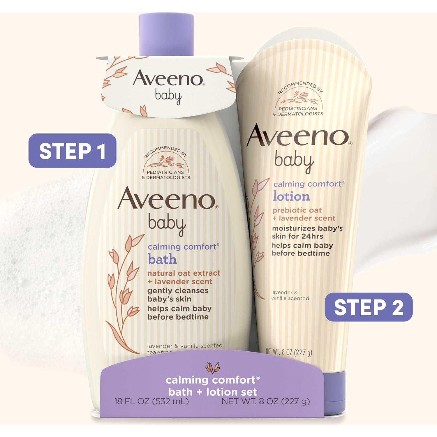 Set de Baño y Loción Calmante Aveeno Baby 2 Piezas
