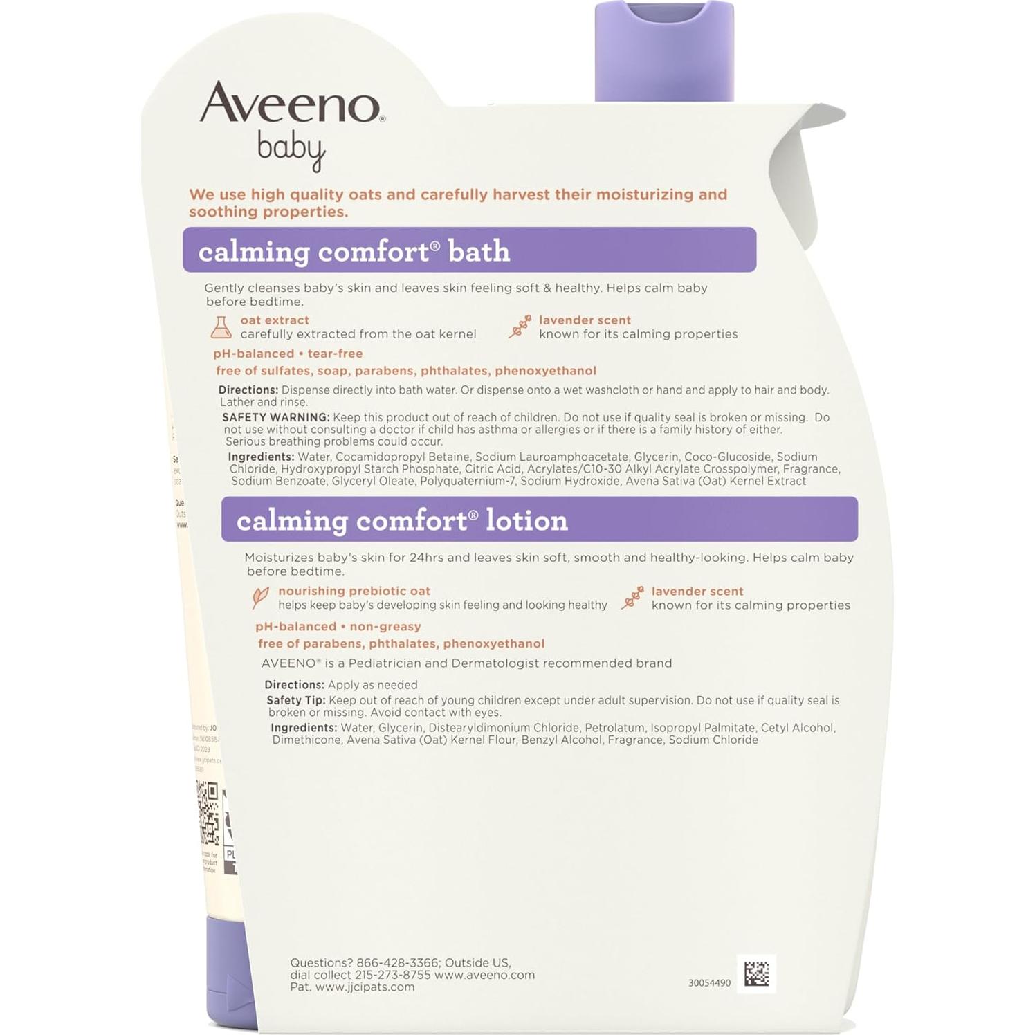 Set de Baño y Loción Calmante Aveeno Baby 2 Piezas