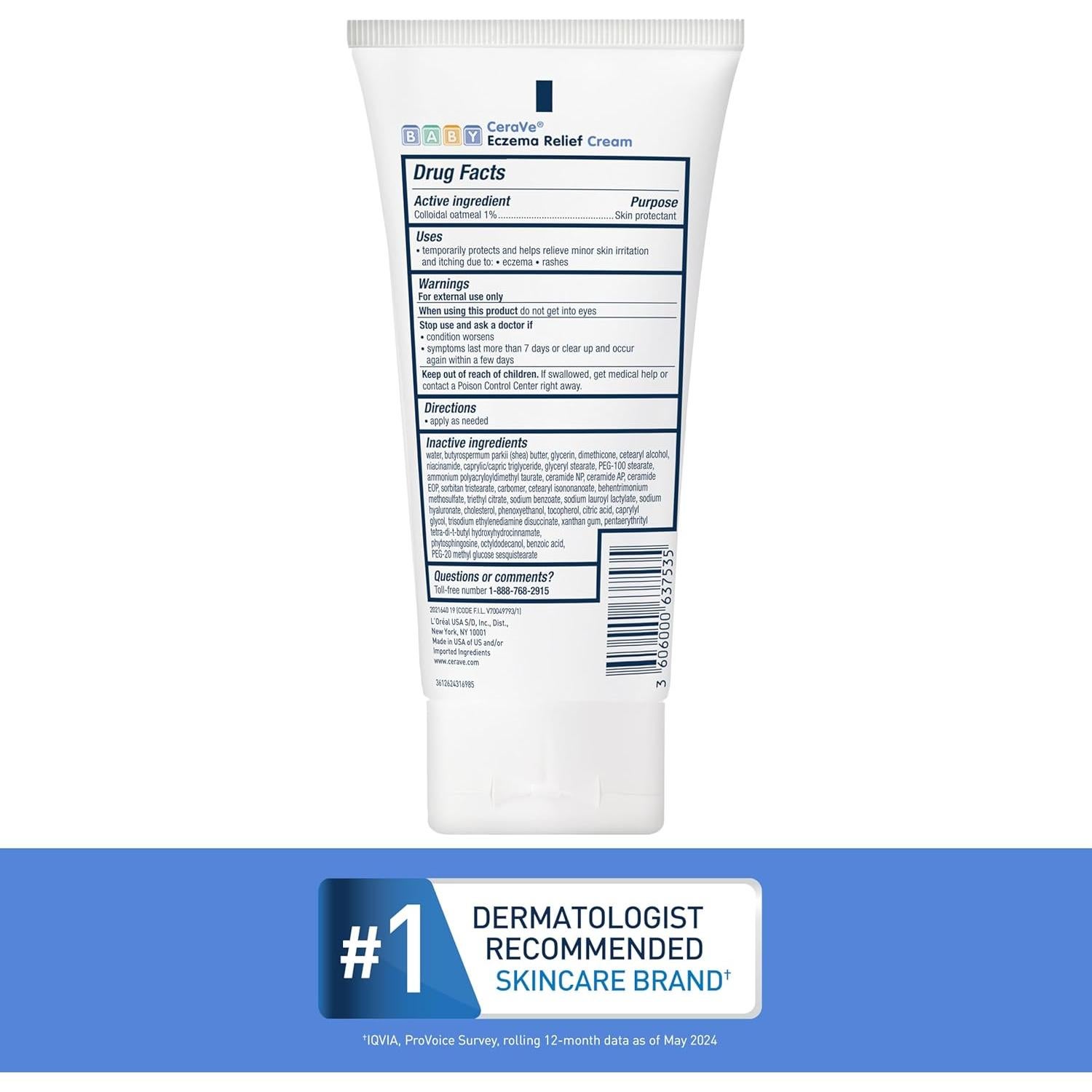 CeraVe Crema para Eczema Bebés 142g - Avena Coloidal 1%