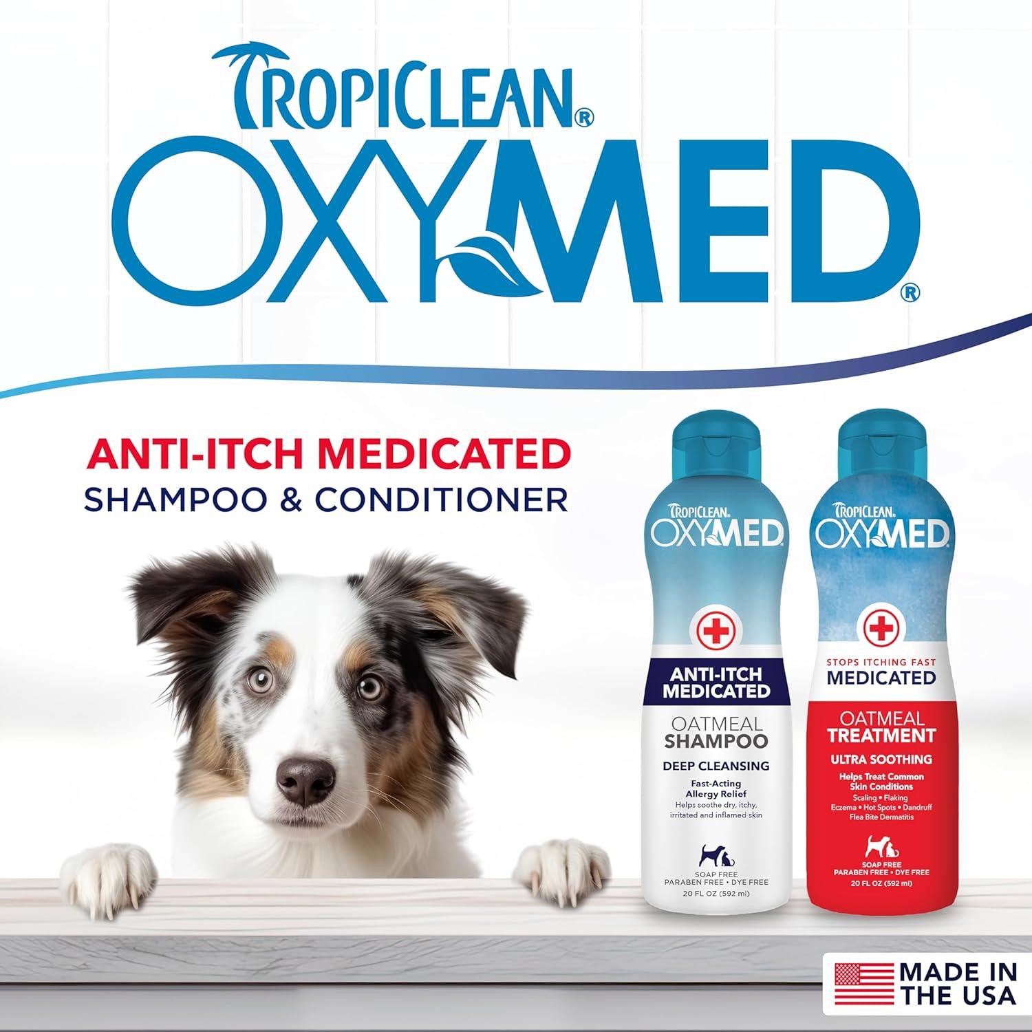 TropiClean OxyMed Champú y Acondicionador 2 en 1 para Gatos y Perros