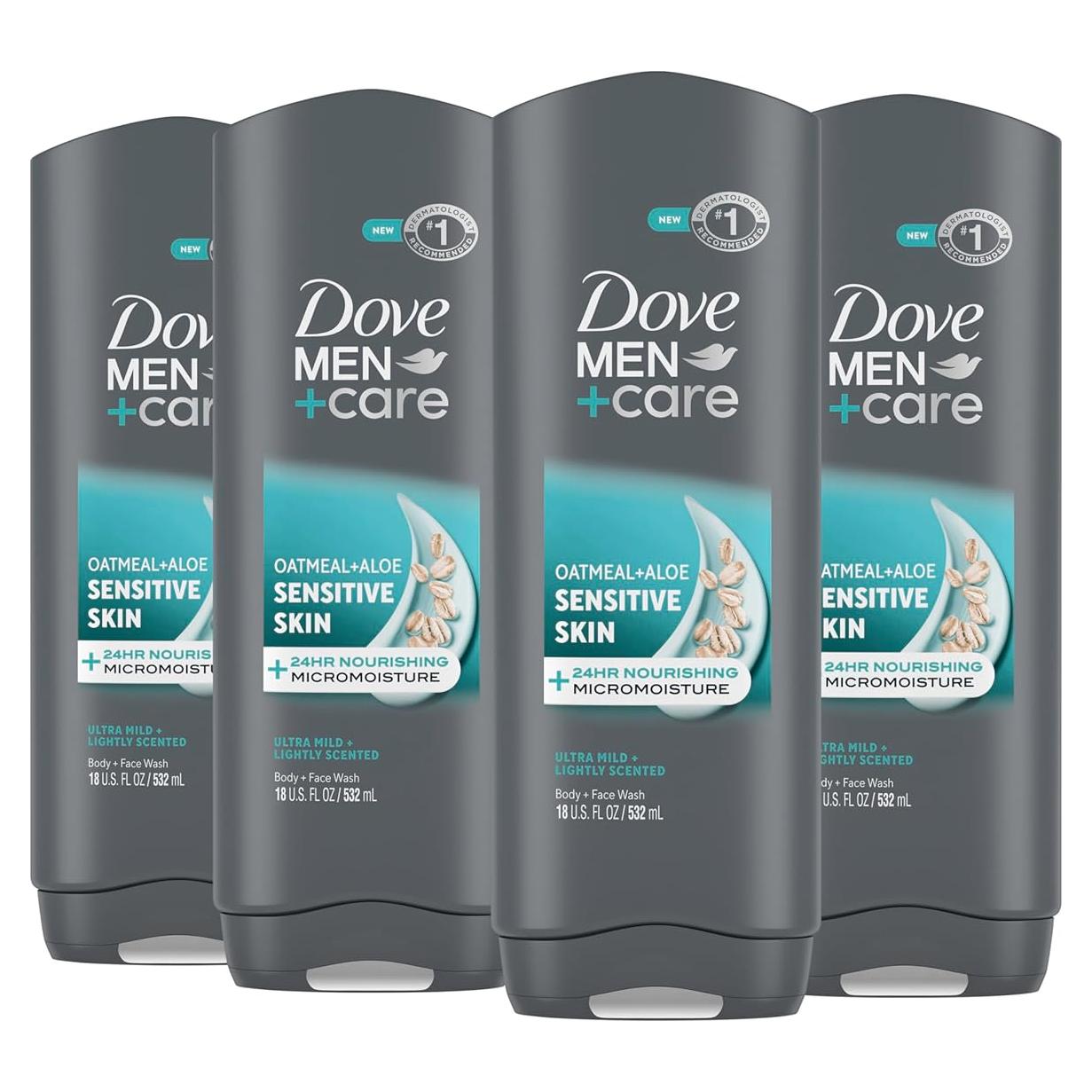 Jabón Líquido Dove Men+Care Piel Sensible 4x532ml