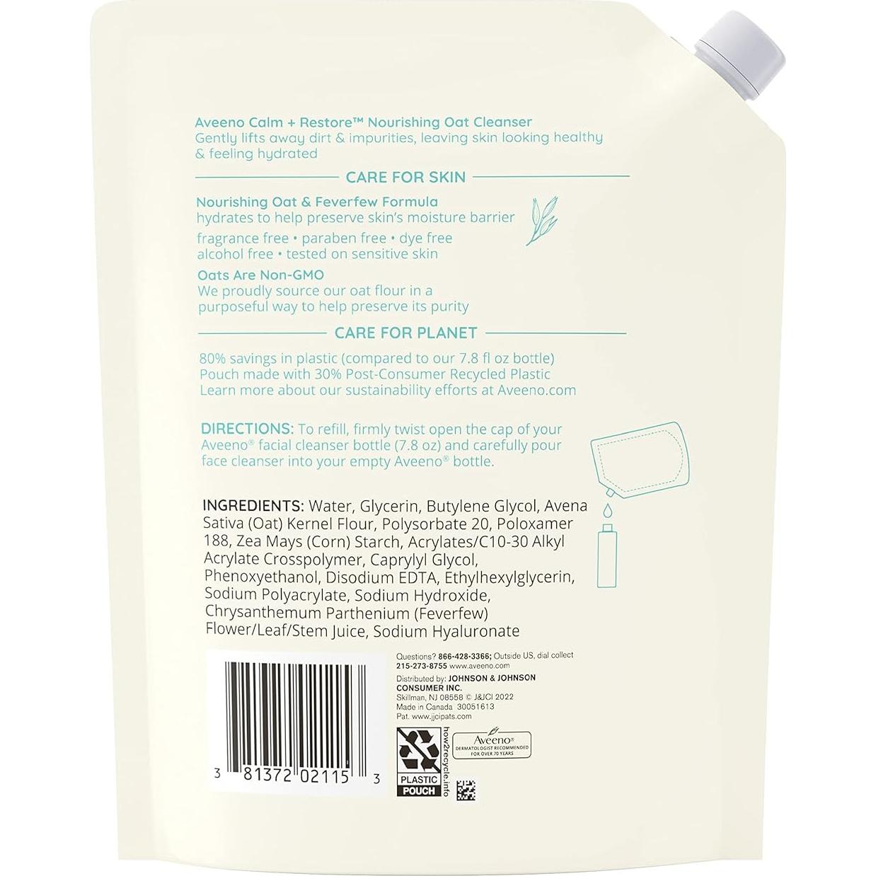 Limpiador Facial Aveeno Calm + Restore 473 ml para Piel Sensible