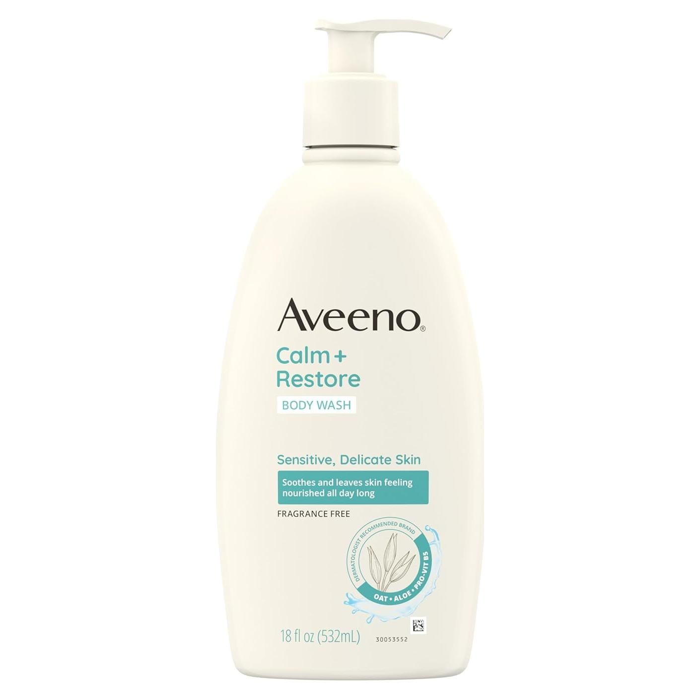 Aveeno Jabón Corporal Diario 532 ml Sin Fragancia para Piel Sensible