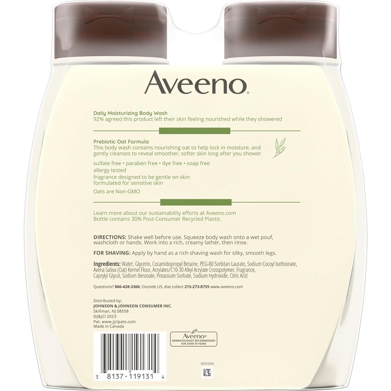 Gel de Ducha Hidratante Aveeno 532 ml x2 para Piel Sensible