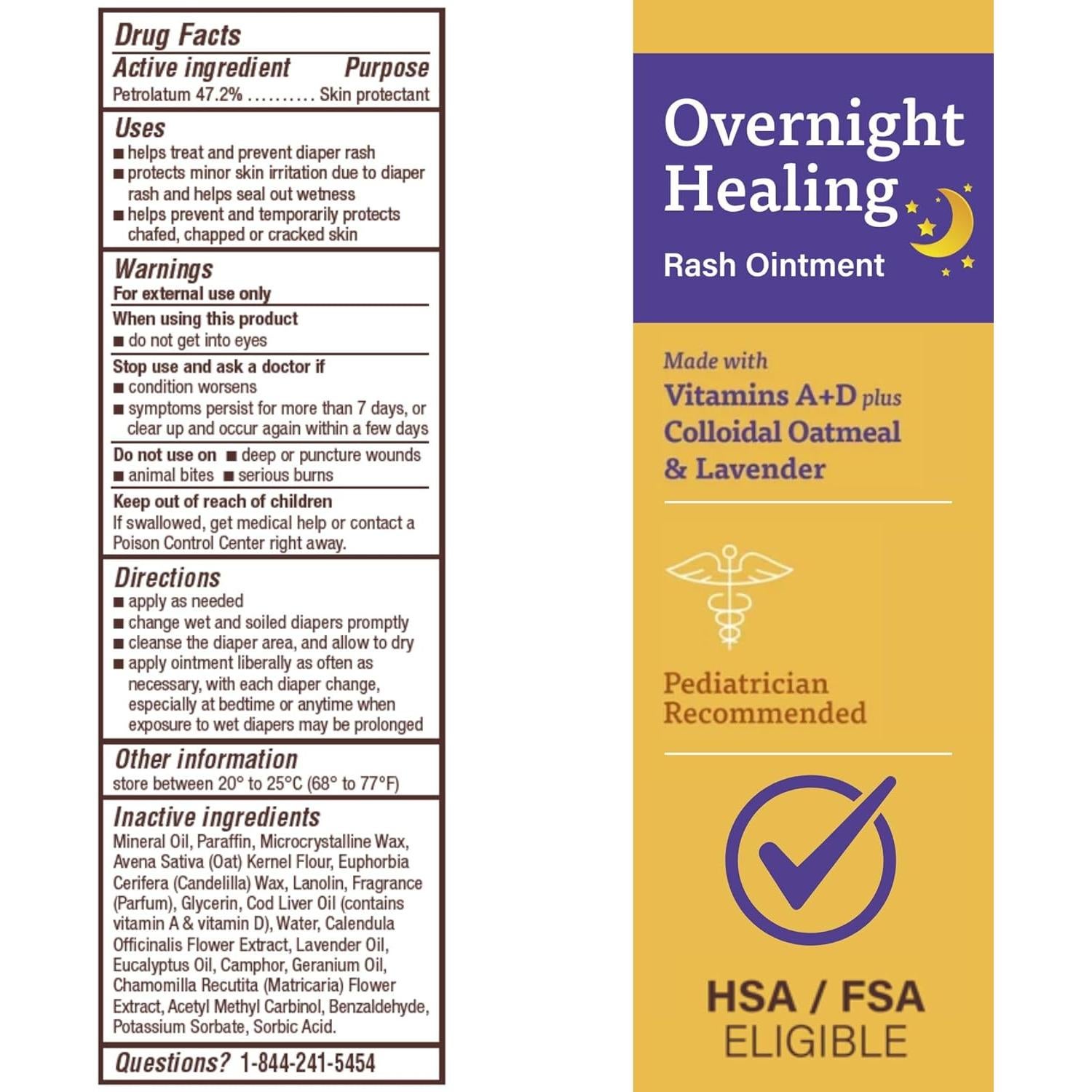 Ungüento Sanador Nocturno A+D para Erupciones por Pañal 102g