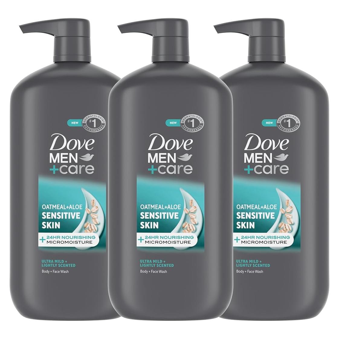DOVE MEN + CARE Gel de Ducha Piel Sensible 887 ml x3