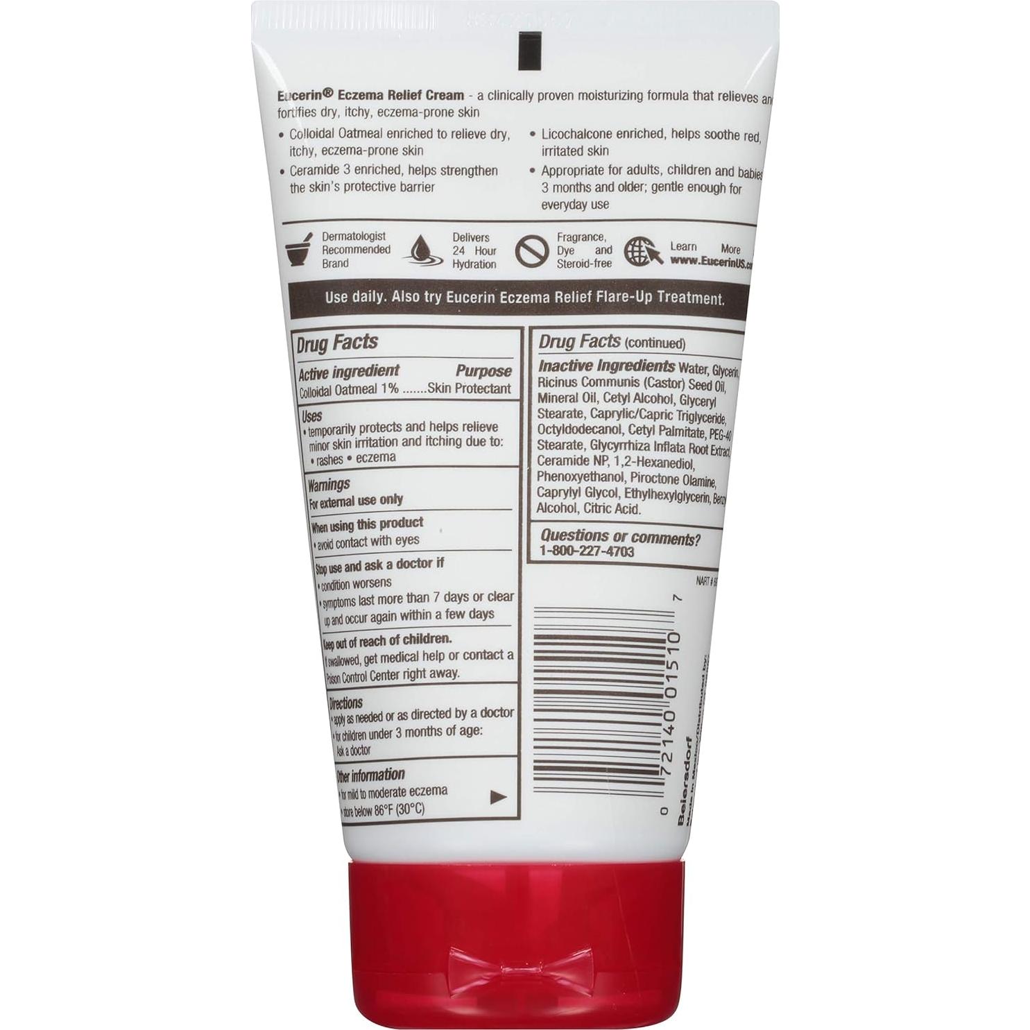 Crema Eucerin Alivio Eczema 141.75 g - Hidratación 24 Horas