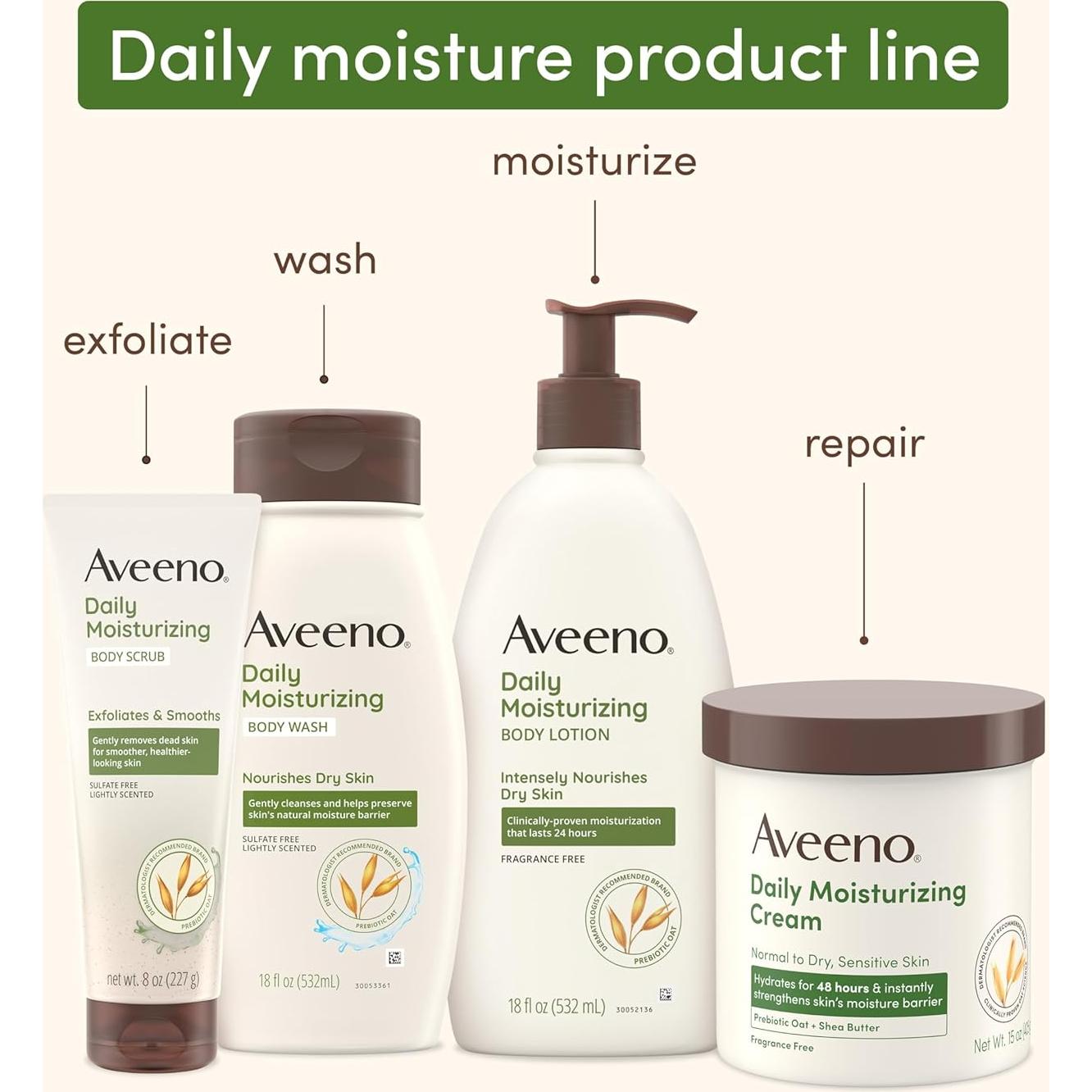 Loción Corporal Hidratante Diaria Aveeno 354 ml Avena Prebiótica