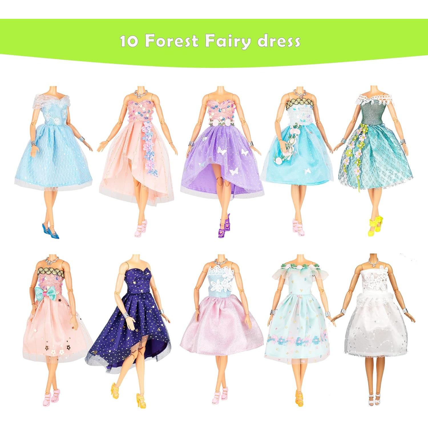 Ropa para Muñecas Keysse 39 Piezas Vestidos y Accesorios