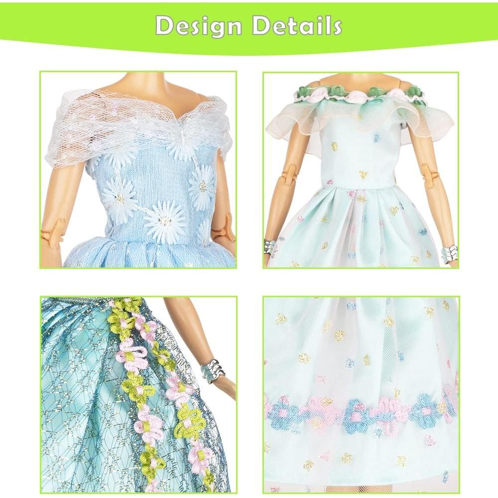 Ropa para Muñecas Keysse 39 Piezas Vestidos y Accesorios