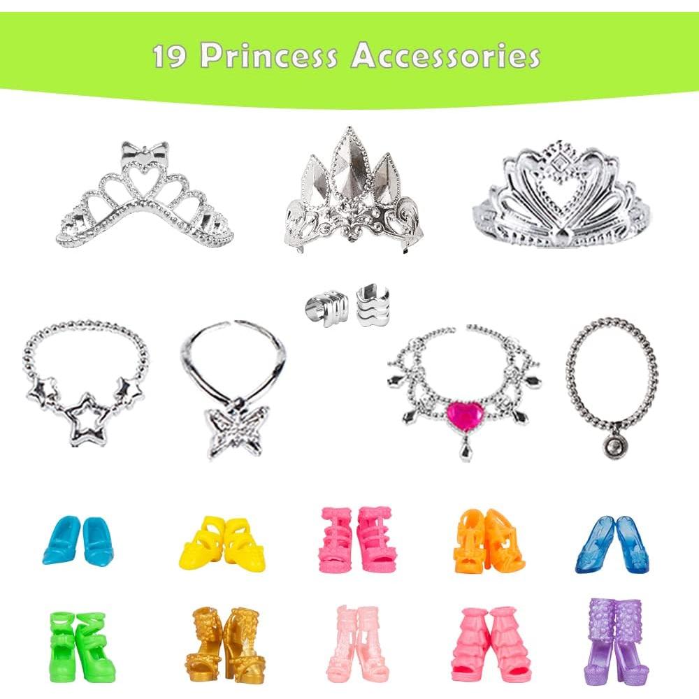 Ropa para Muñecas Keysse 39 Piezas Vestidos y Accesorios