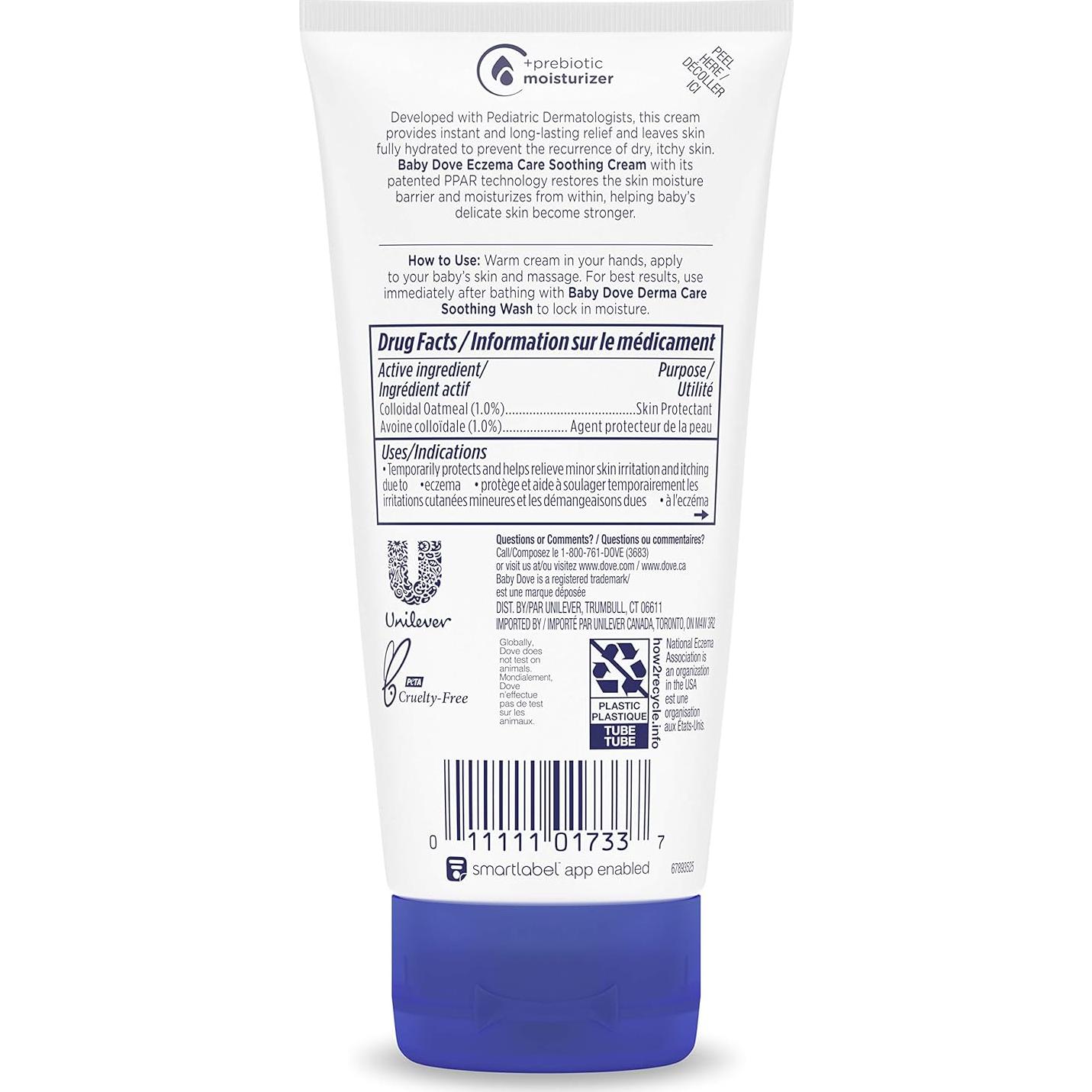 Crema Calmante Baby Dove 145 g para Piel Sensible y Eczema