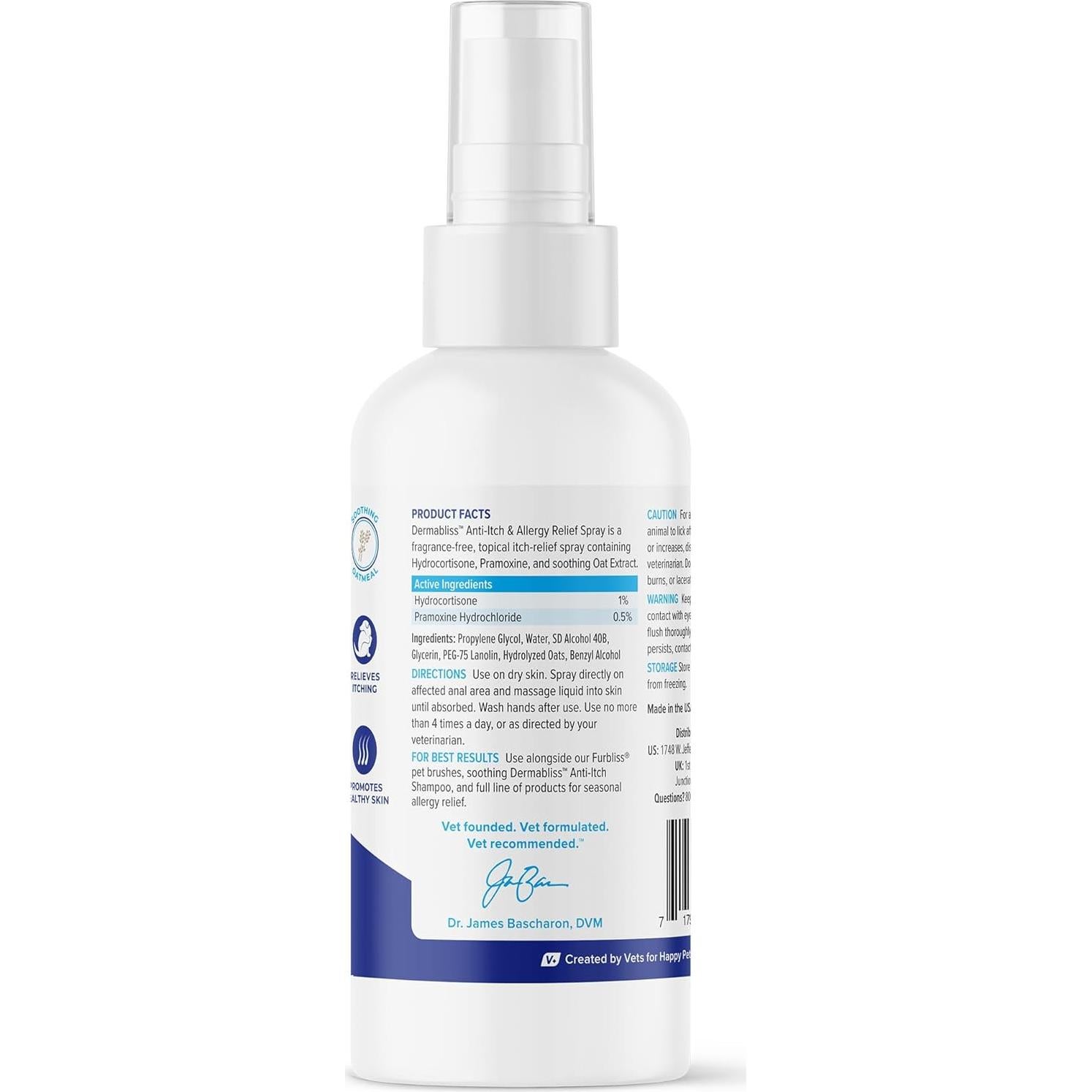 Spray Antipicazón Dermabliss Vetnique 113.4g para Perros y Gatos