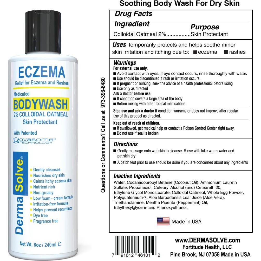 Jabón Corporal Dermasolve para Eczema 2 Paquetes - Hidrata y Repara