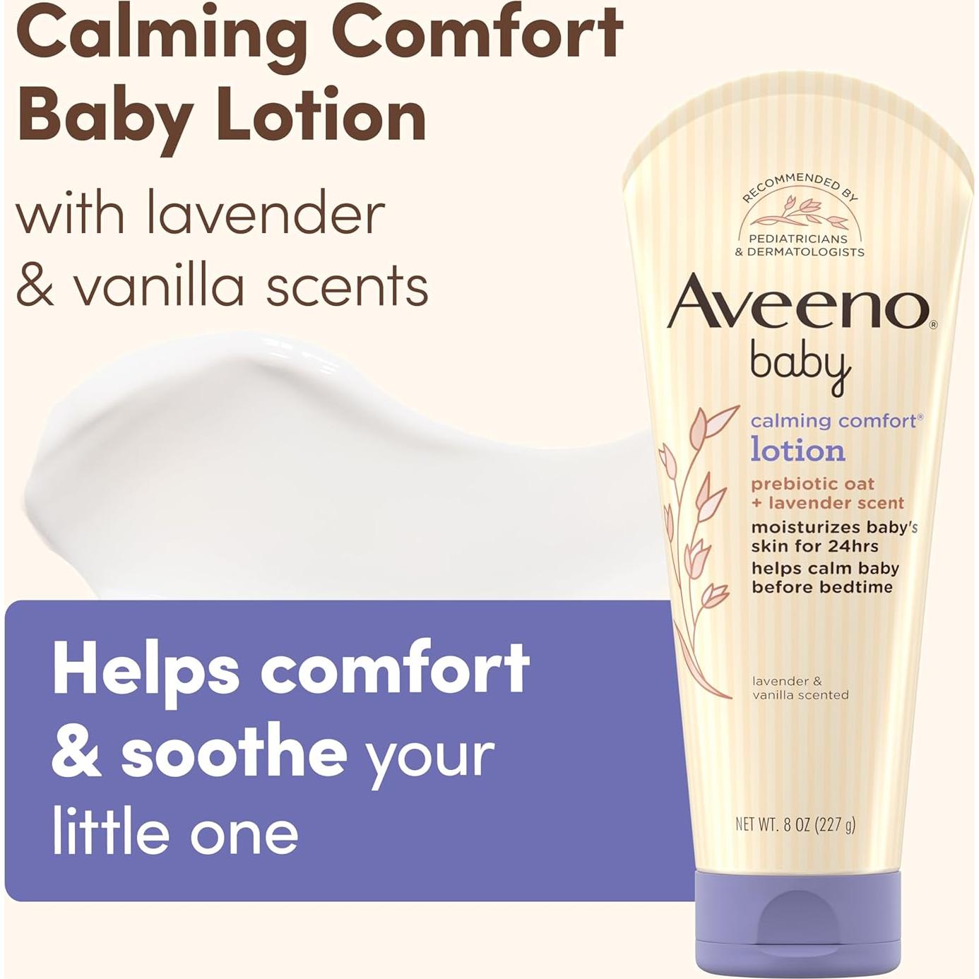 Loción Hidratante Calmante Aveeno Baby 236.6 ml Lavanda Vainilla