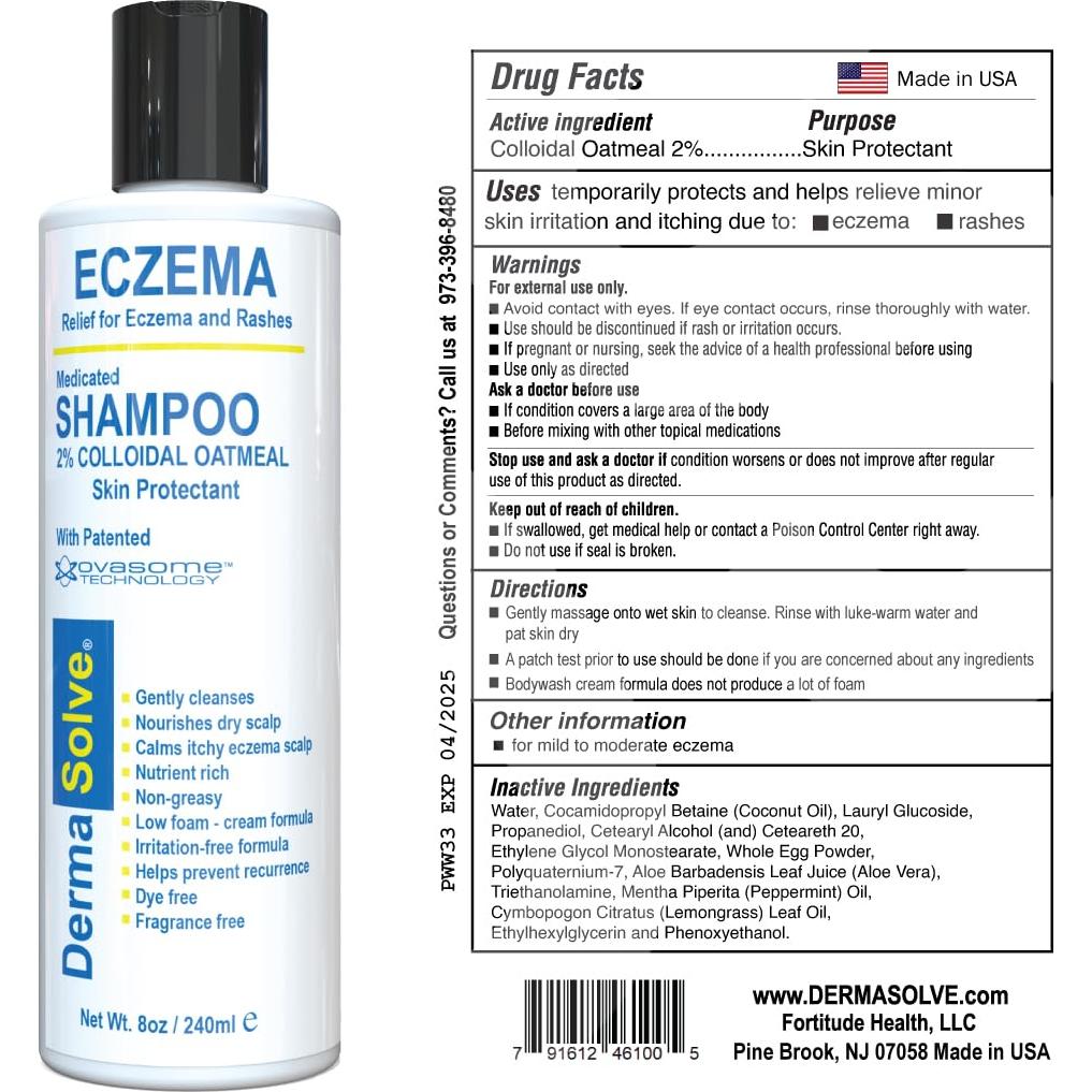 Champú y Acondicionador para Eczema Dermasolve 236.6 ml x2