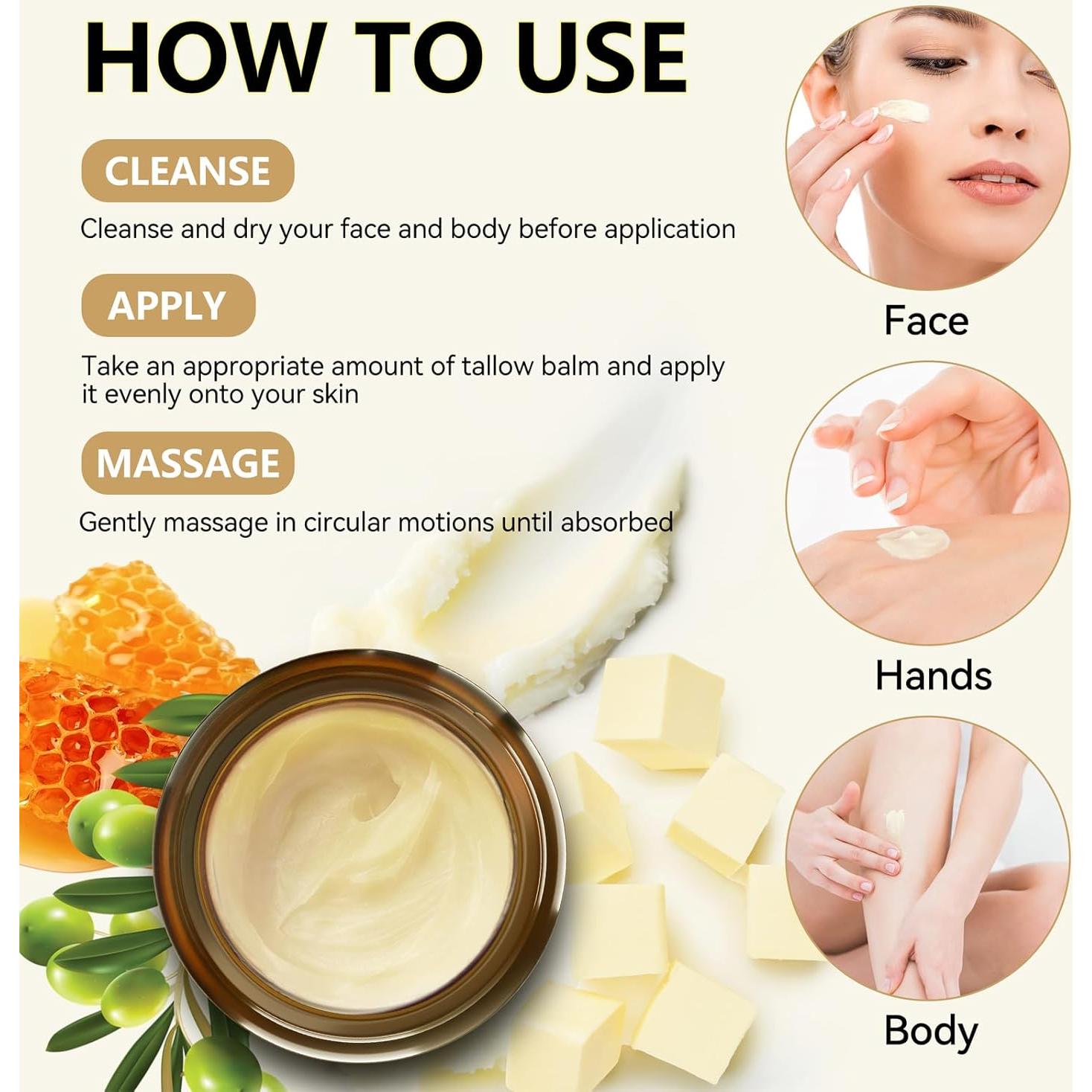 Bálsamo Hidratante Facial Veakoo de Grasa de Res Orgánica 198g