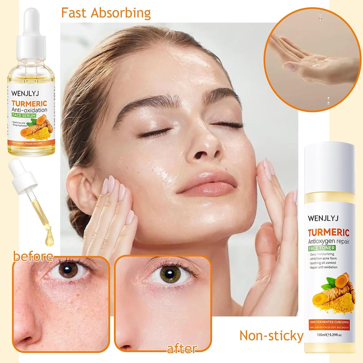 Juego de Cuidado de Piel WENJLYJ con Jabón de Cúrcuma y Mascarillas