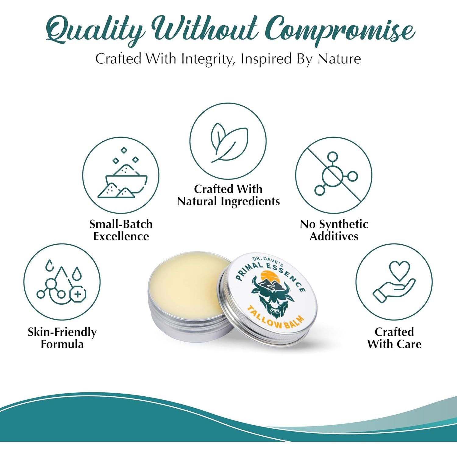 Bálsamo de Sebo de Res Esencia Primal 28.35 g Hidratante Sin Fragancia