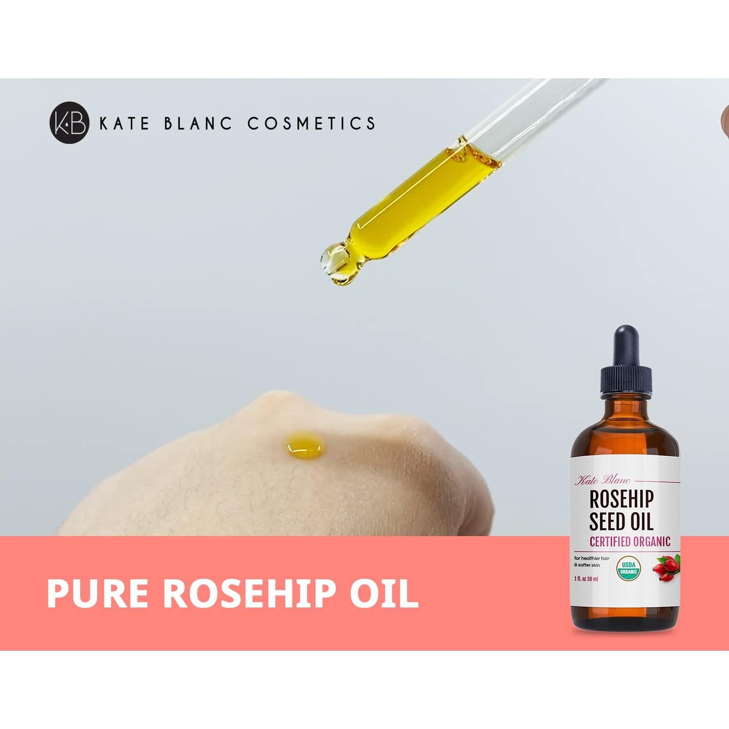 Aceite de Rosa Mosqueta Orgánico Kate Blanc 30ml Prensado en Frío