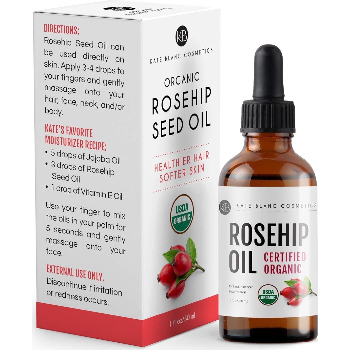 Aceite de Rosa Mosqueta Orgánico Kate Blanc 30ml Prensado en Frío