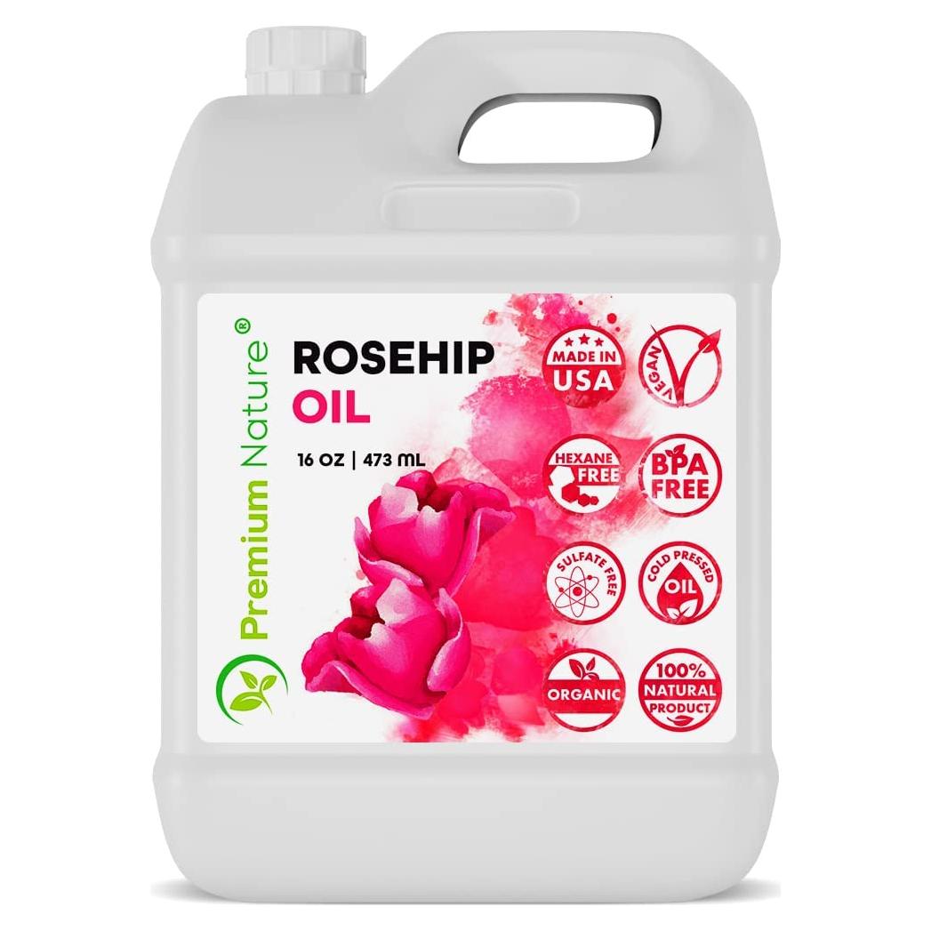 Aceite de Rosa Mosqueta Puro 100% Orgánico 453g Prensado en Frío