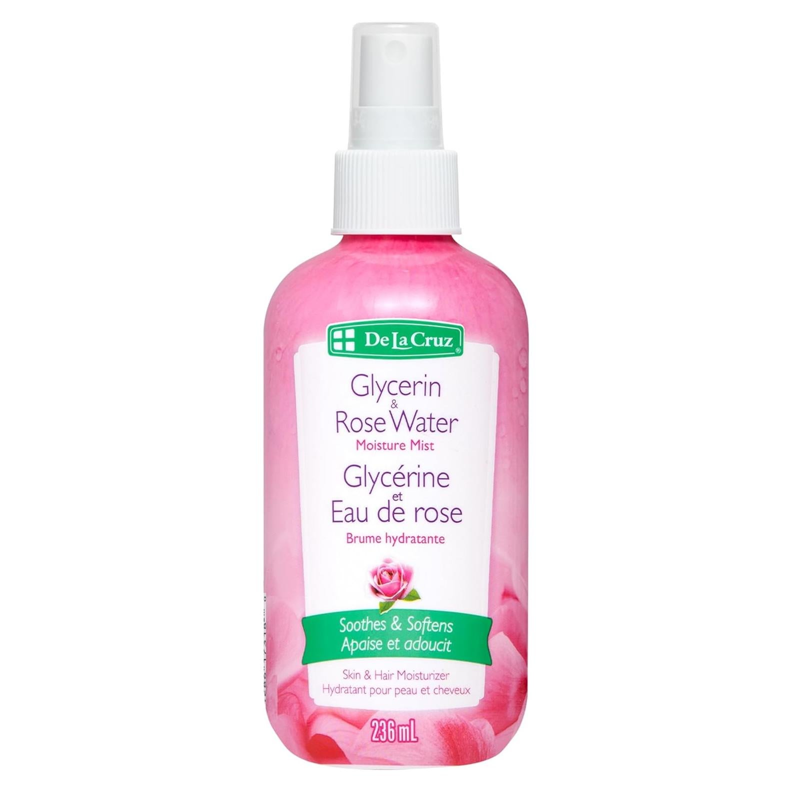 Rocío de Agua de Rosa y Glicerina De La Cruz 236 mL - Tónico Facial Hidratante