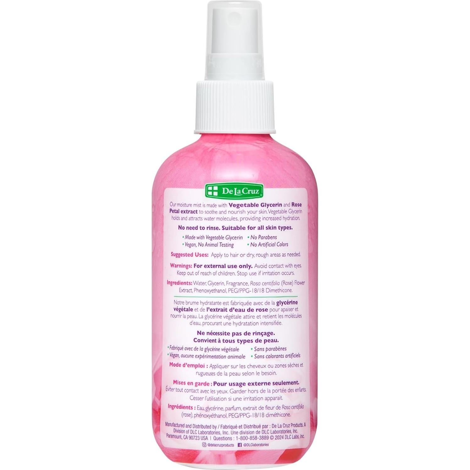 Rocío de Agua de Rosa y Glicerina De La Cruz 236 mL - Tónico Facial Hidratante