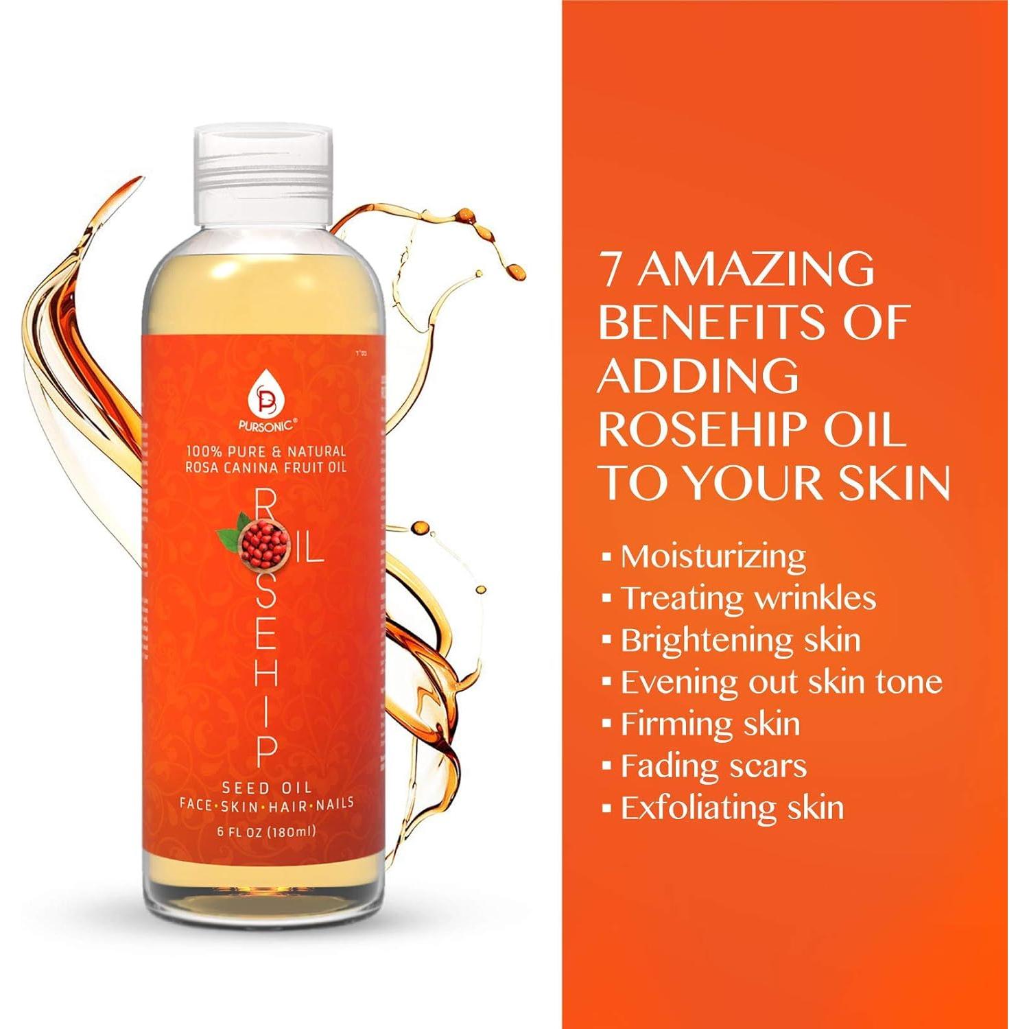 Aceite de Rosa Mosqueta Pursonic 170 ml - Hidratante Facial Antienvejecimiento