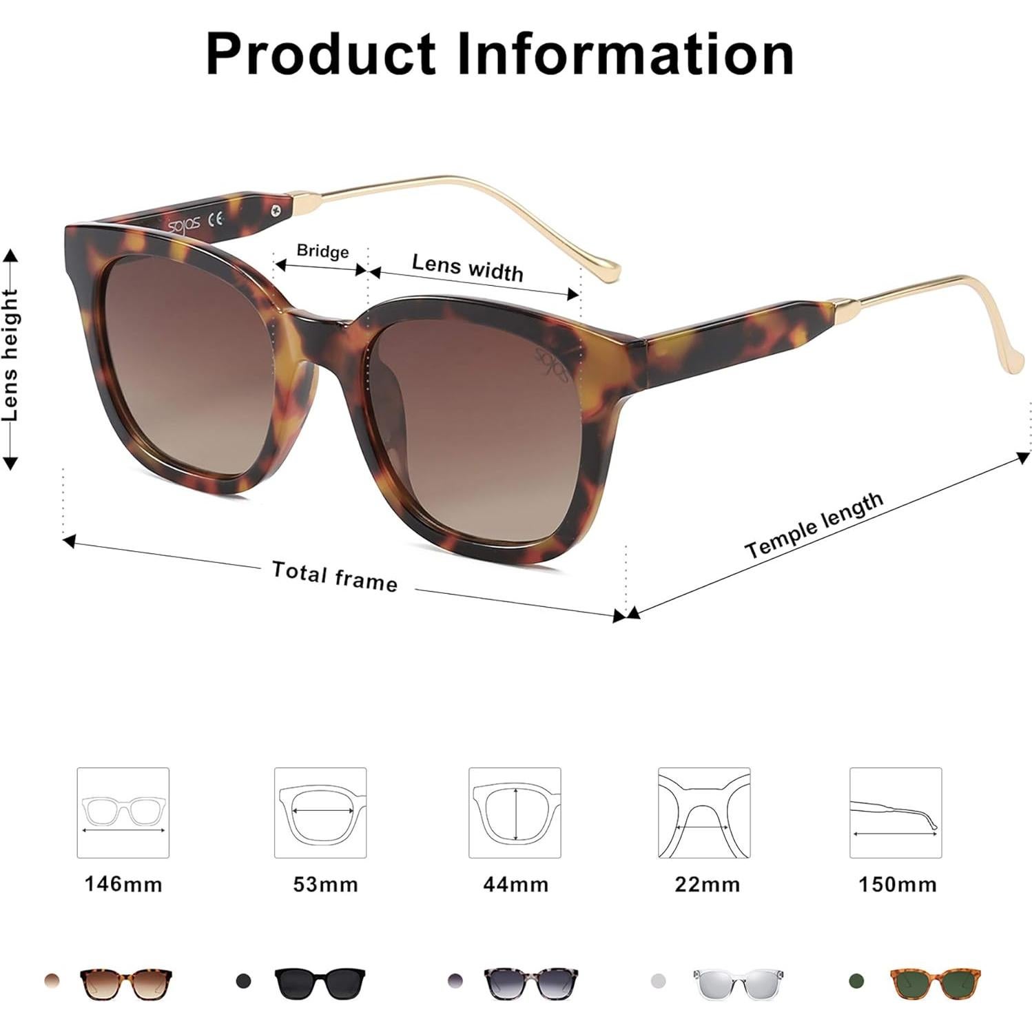 Gafas de Sol Polarizadas SOJOS SJ2050 Cuadradas UV400