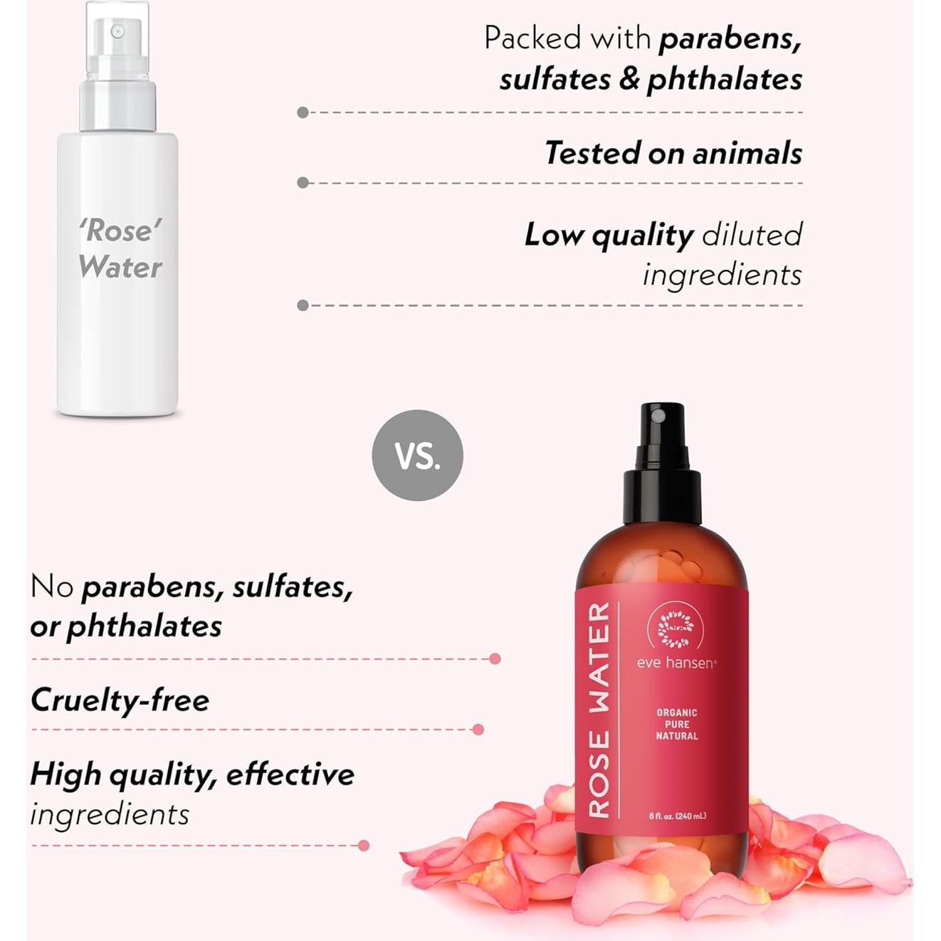 Eve Hansen Tónico Facial de Agua de Rosa Orgánico 226.8 ml