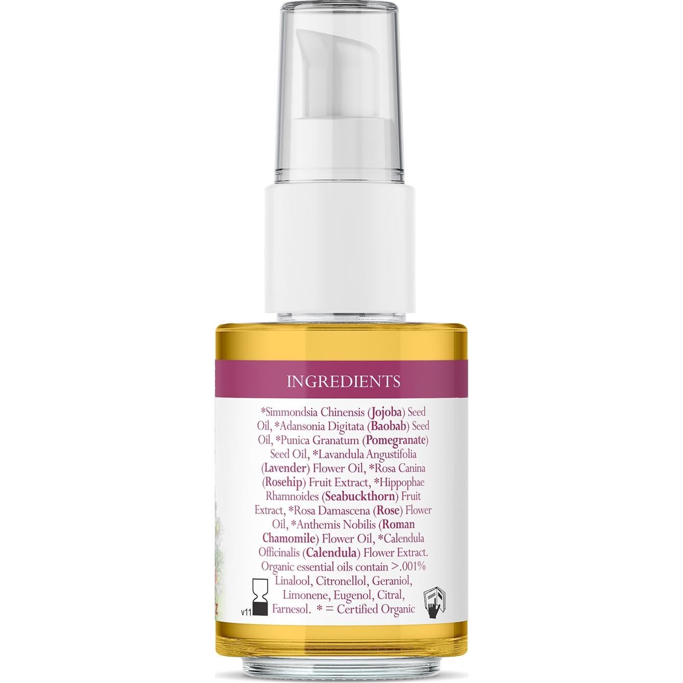 Aceite Facial Badger Rosa 100% Orgánico Hidratante 29.57 ml