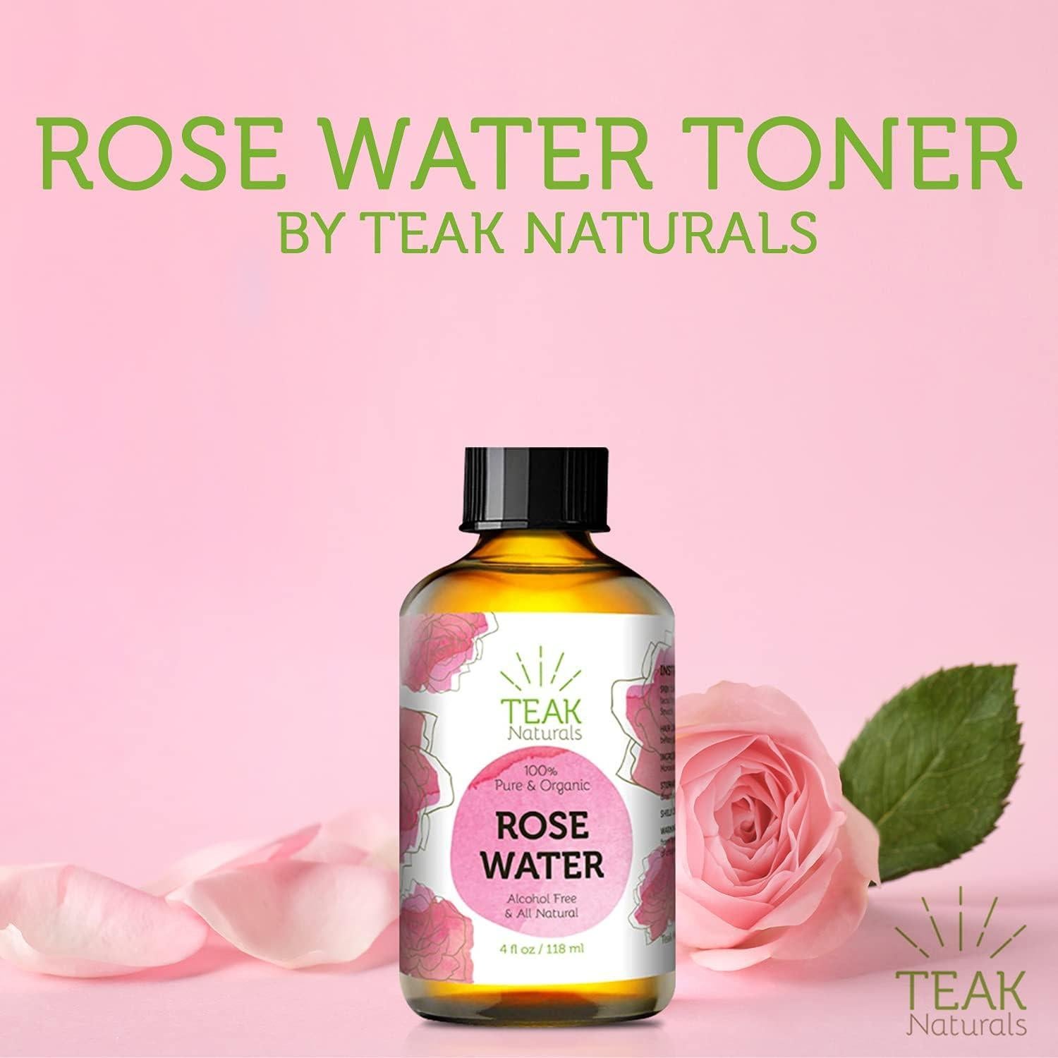 Tónico de Agua de Rosa Natural Teak Naturals 118 ml