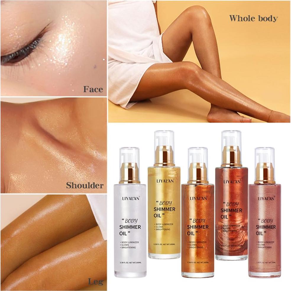 Aceite Corporal Brillante Liyalan Oro Rosa 258g Hidratante