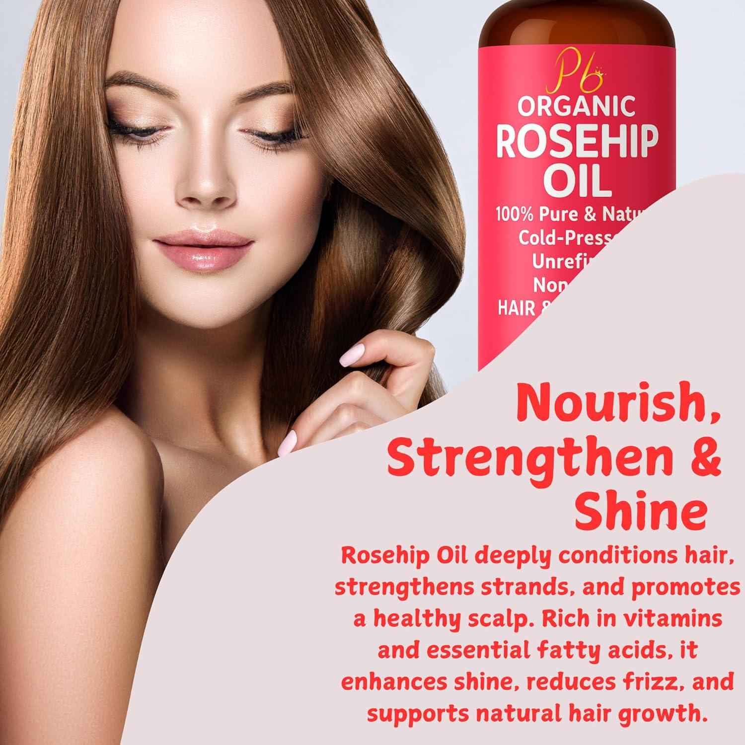 Aceite de Rosa Mosqueta Orgánico 473 ml - Puro y Prensado en Frío