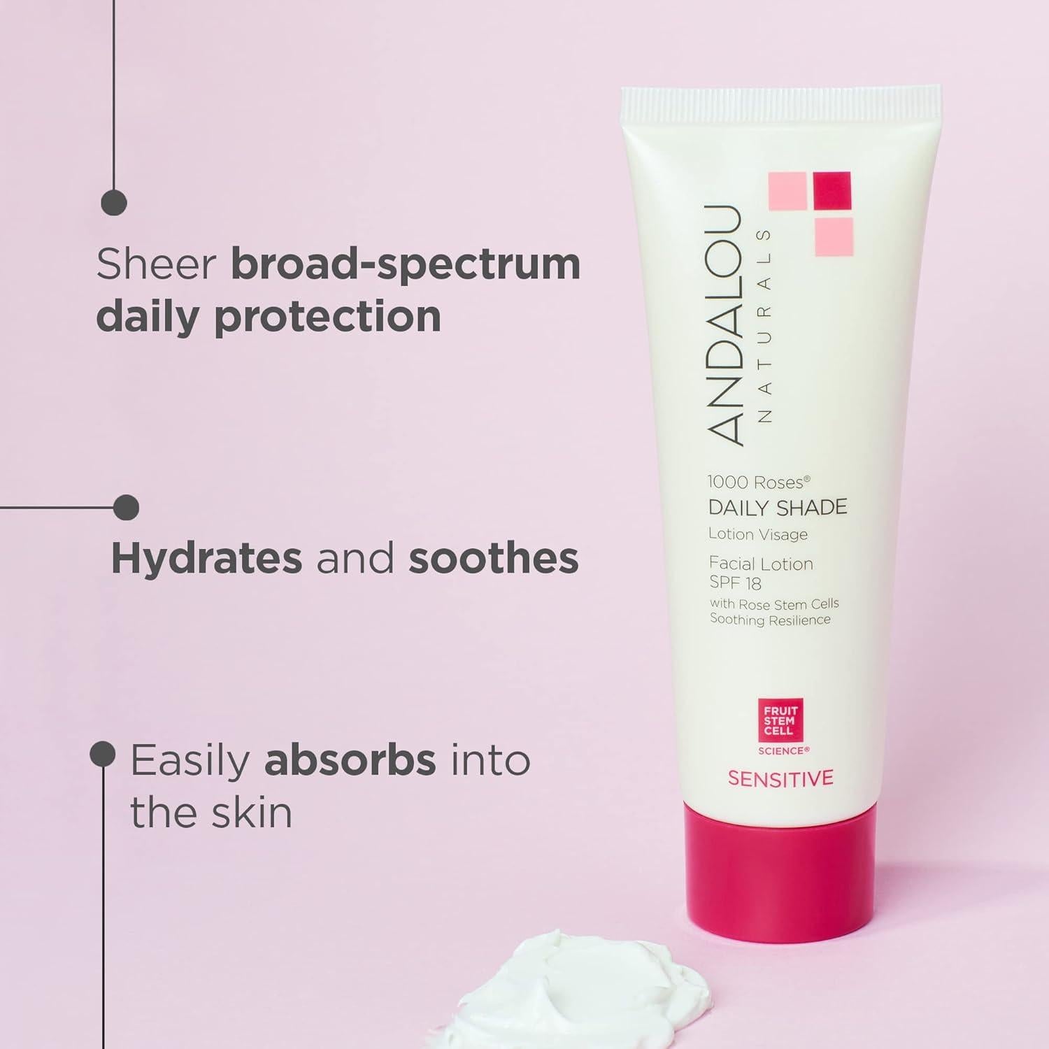 Loción Facial Diaria Andalou Naturals 1000 Roses SPF 18 80 ml