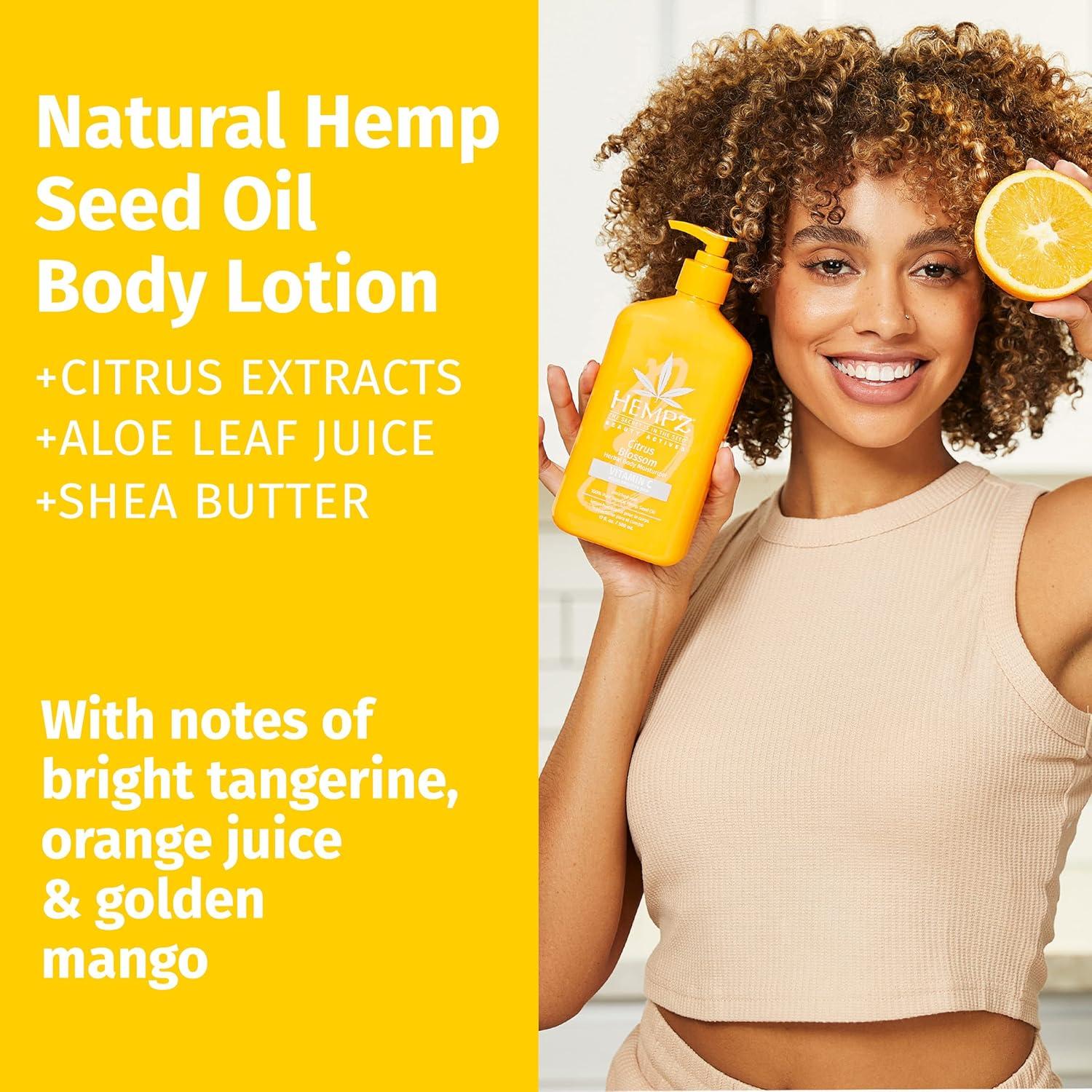 Loción Corporal Hempz 502 g - Hidratante Flor de Cítricos con Vitamina C