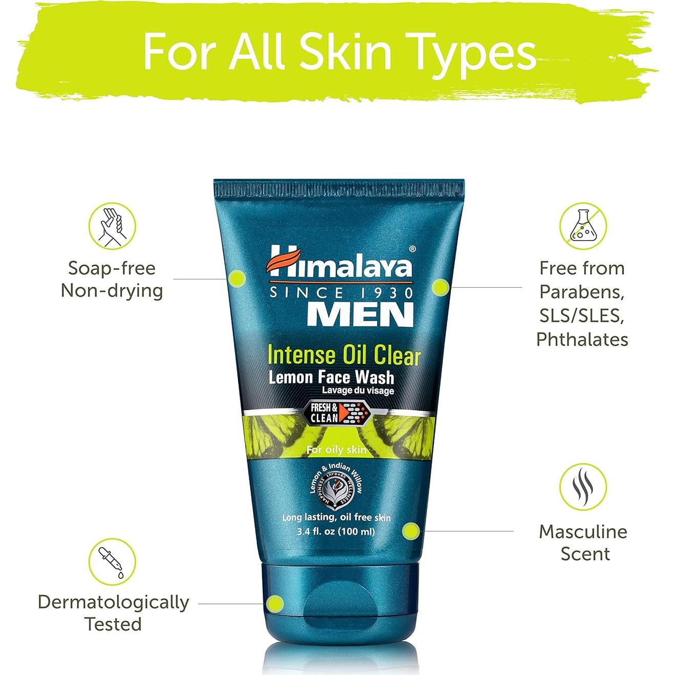 Limpiador Facial Himalaya para Hombres 95 g - Aceite Limón