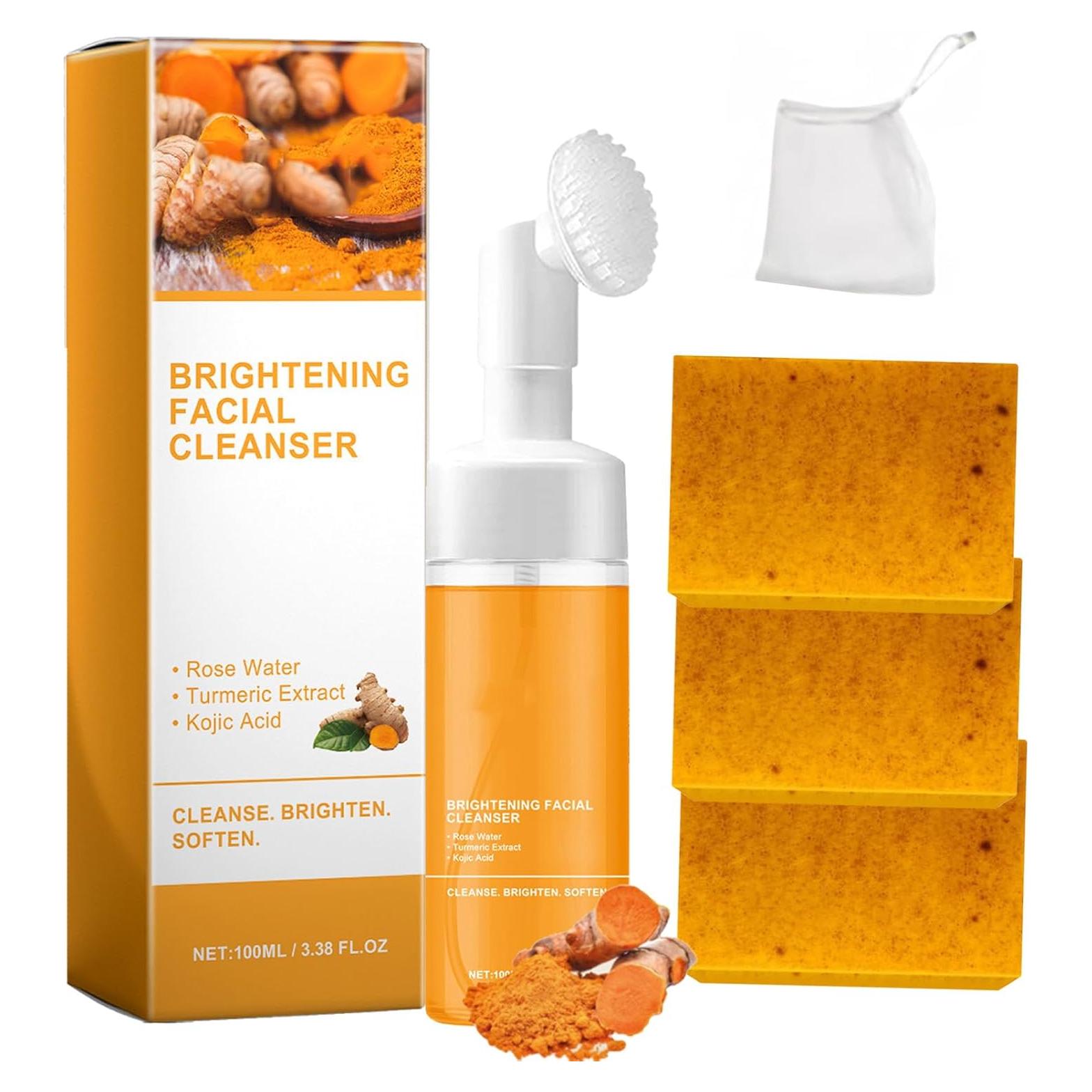 Juego de Cuidado Facial Derperzi: Gel de Cúrcuma y Jabón