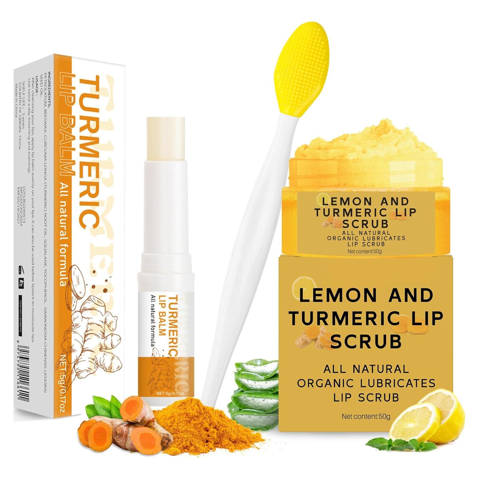 Juego de Exfoliantes Labiales MUREND con Balsamo Natural 3 Piezas