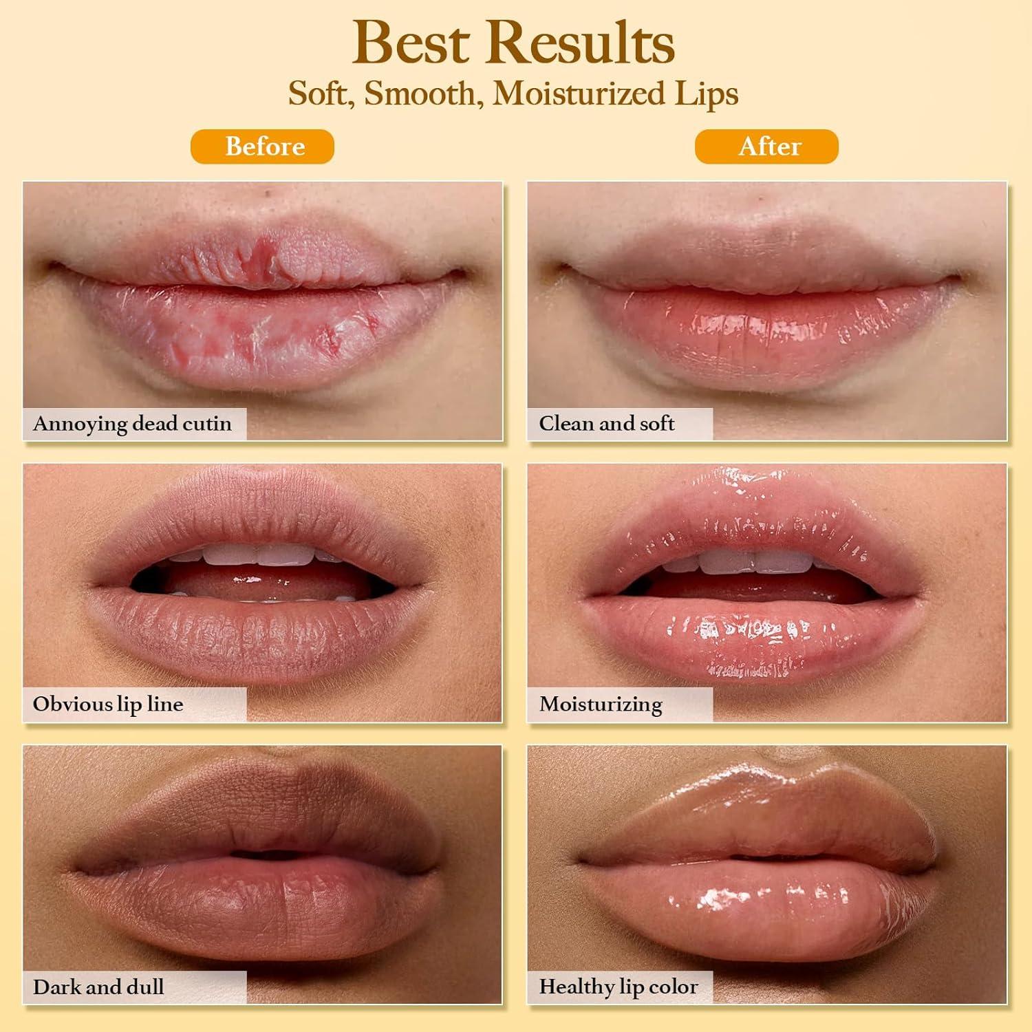 Juego de Exfoliantes Labiales MUREND con Balsamo Natural 3 Piezas